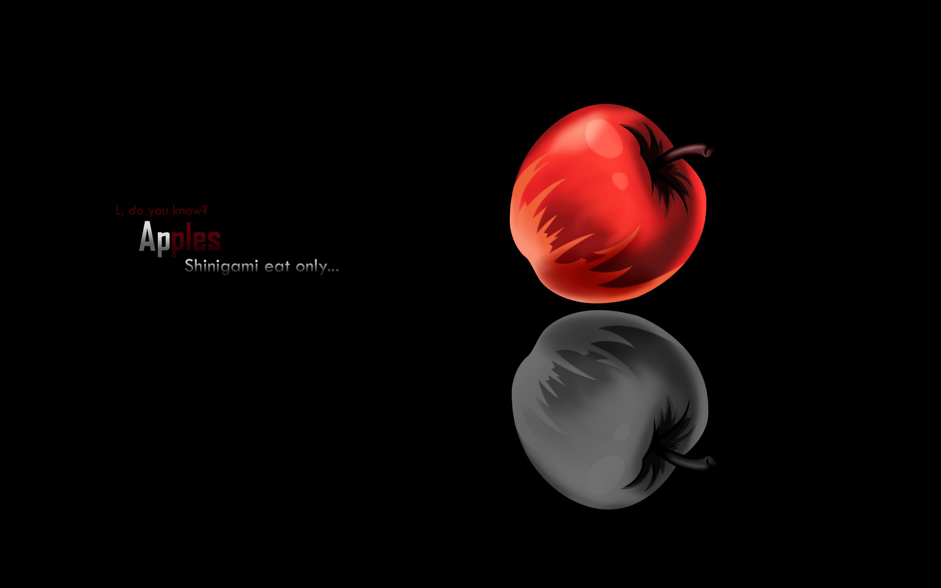 Death Note, Mele, Sfondo nero, Minimalista, Full HD, wallpaper desktop