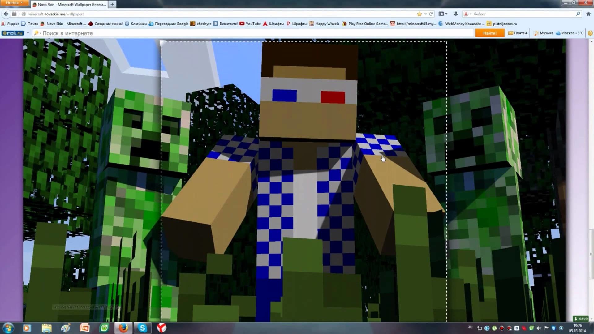Minecraft, Creeper, Skin, Occhiali 3D, Schermata, Full HD 1080p, sfondo desktop