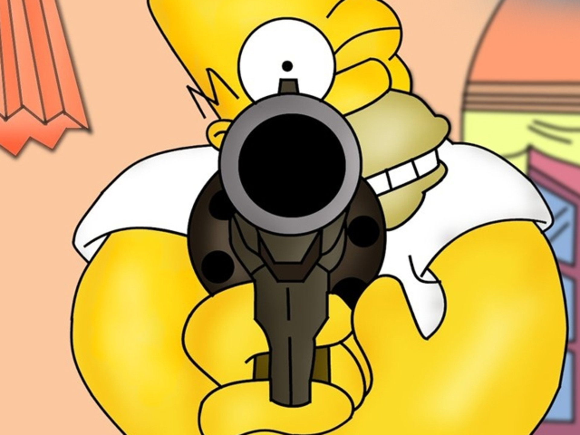 Homer Simpson, I Simpson, Pistola, Cartone animato, immagine di sfondo Mac