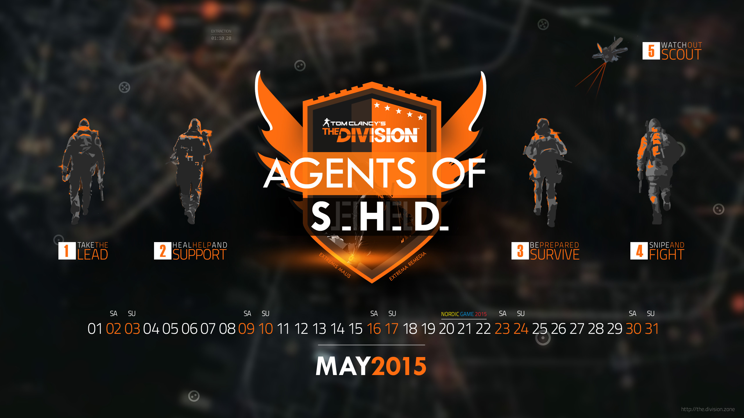 Tom Clancy's The Division, Agents of S.H.D., Calendario, Maggio 2015, sfondo 2560x1440 per PC