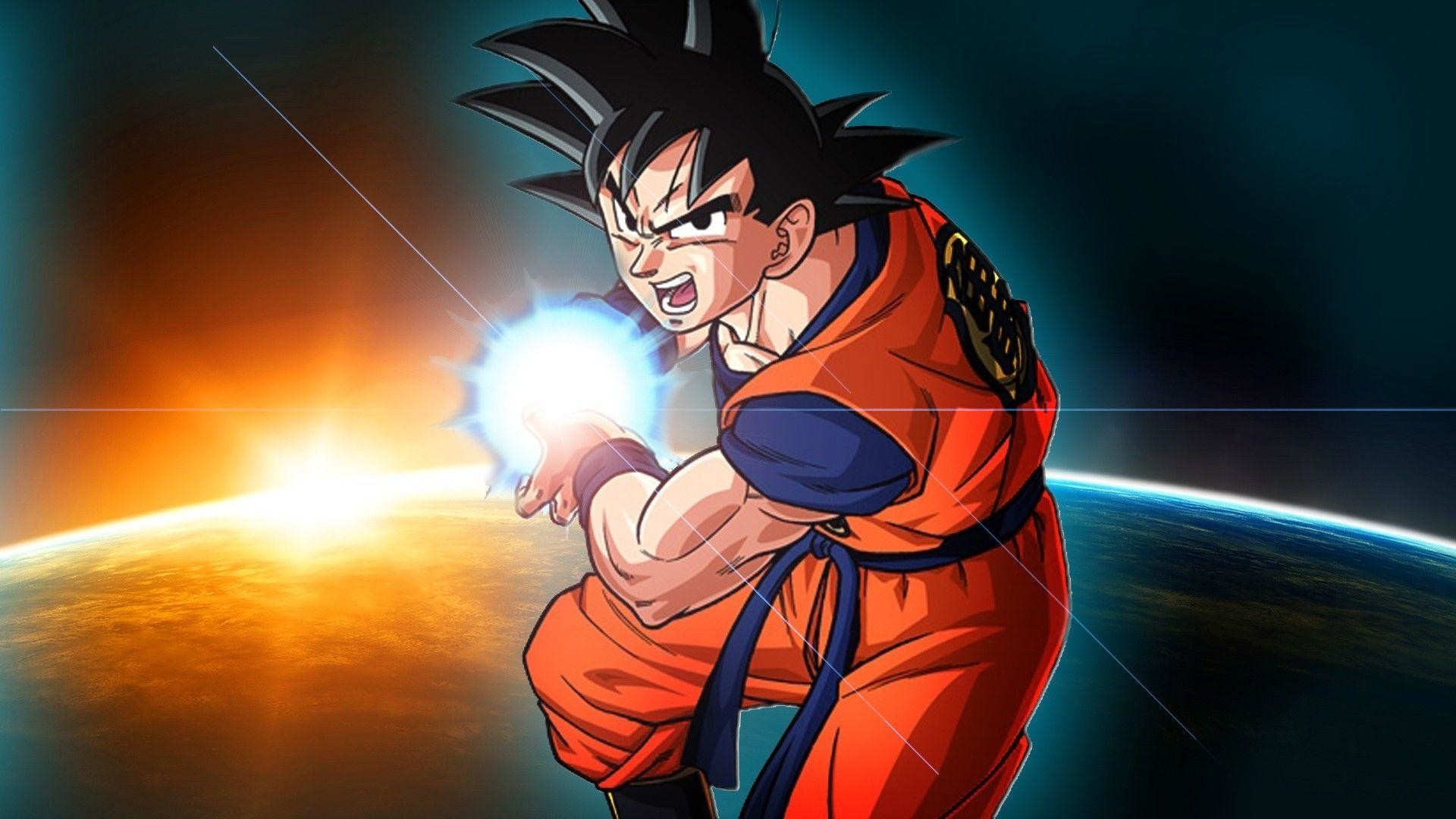 Son Goku, Kamehameha, Dragon Ball Z, Pianeta, Alba, Anime, Full HD, wallpaper per computer
