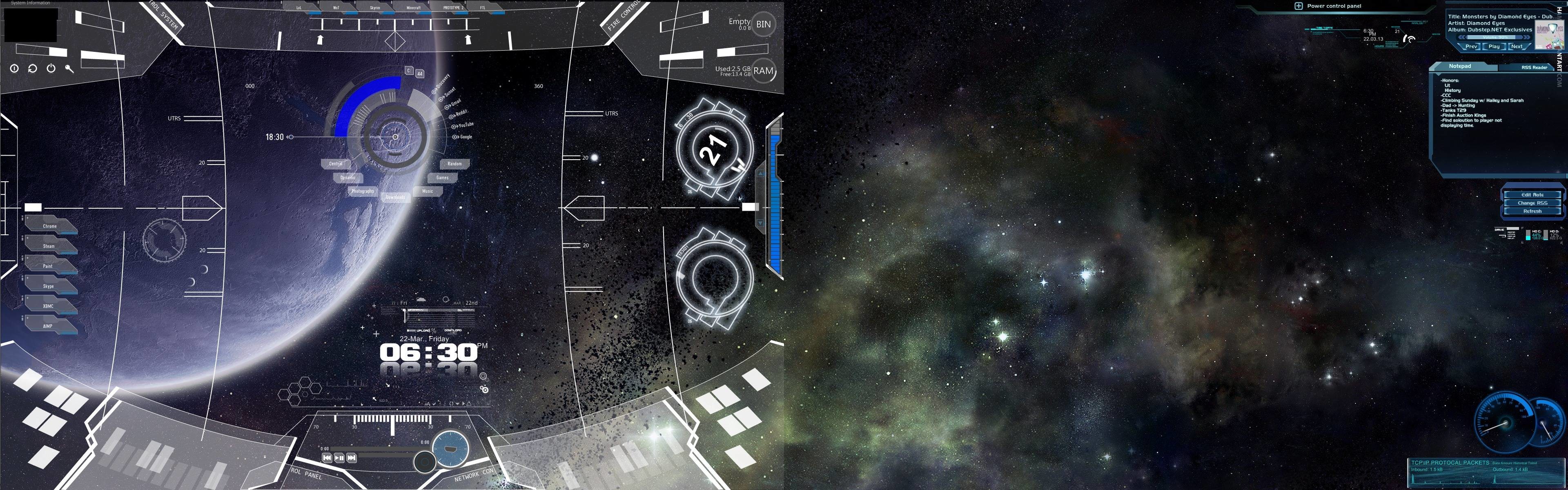 Interfaccia HUD, Fantascienza, Spazio, Pianeta, Full HD, sfondo per PC