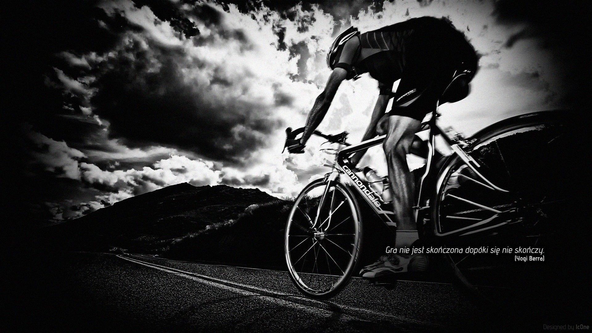 Ciclismo, Bicicletta da corsa, Bianco e nero, Cielo nuvoloso, 16:9 Full HD, sfondo widescreen