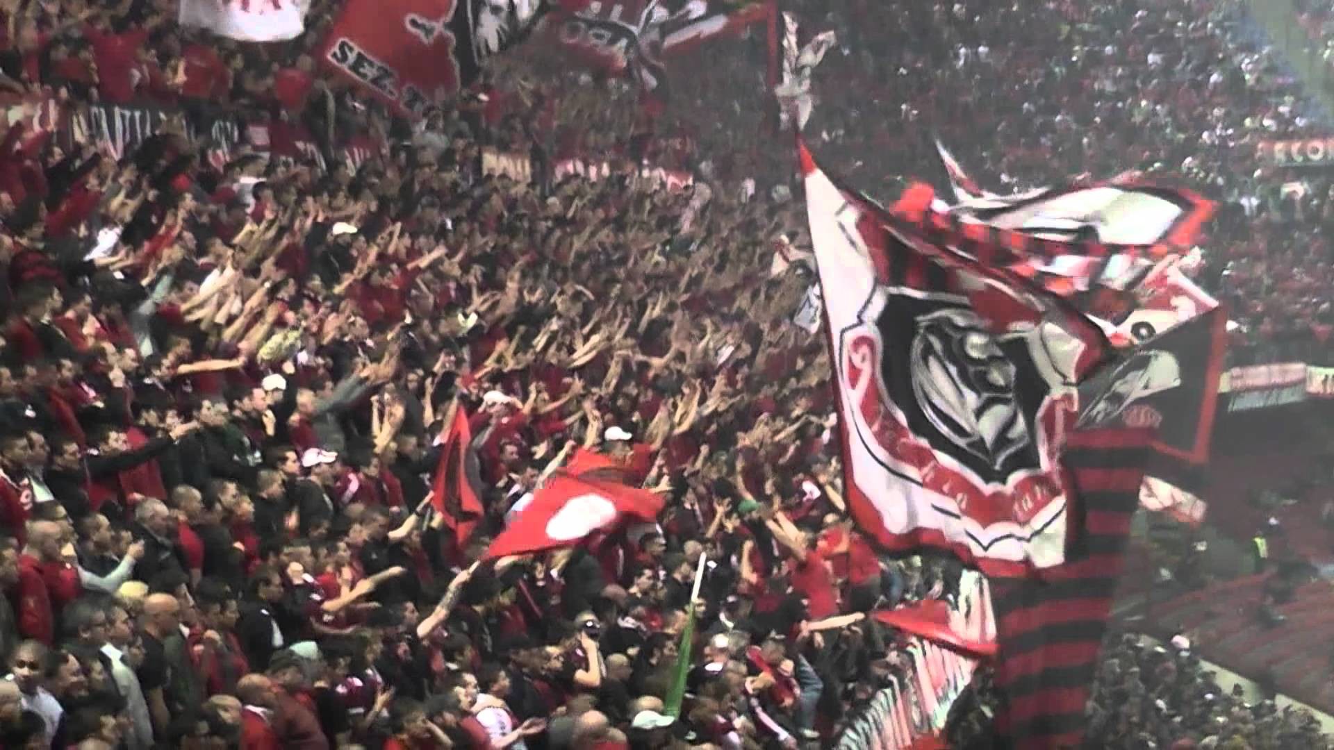 AC Milan, Curva Sud, Tifosi, Bandiere, Full HD, sfondo per PC