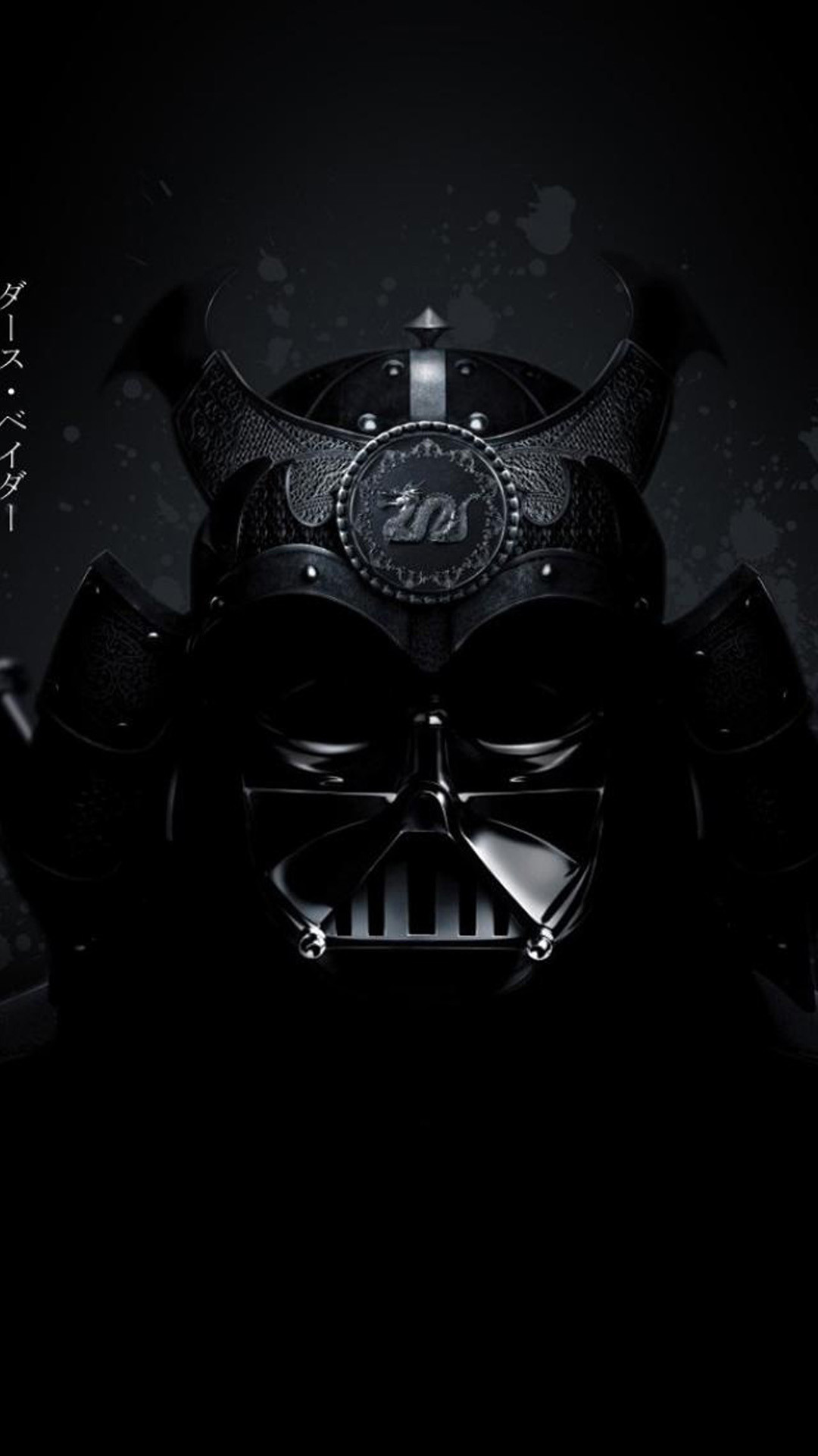 Darth Vader, Star Wars, Elmo samurai, Sfondo nero, Full HD, schermata di blocco iPhone 6
