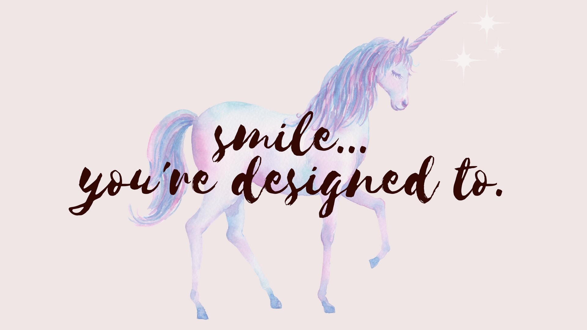 Unicorno, Citazione, Acquerello, Toni pastello, Full HD, sfondo per PC e portatile