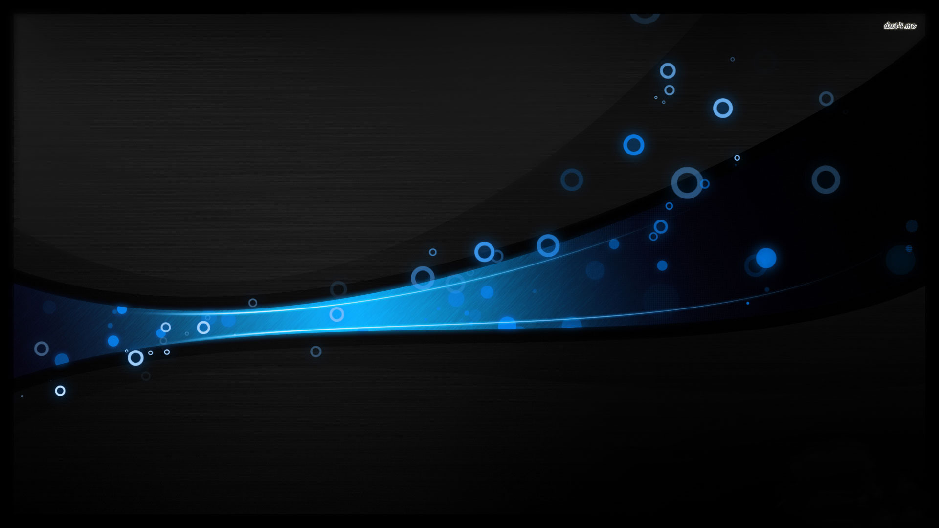 Astratto, Cerchi blu, Onde, Sfondo nero, Full HD, wallpaper Windows 10