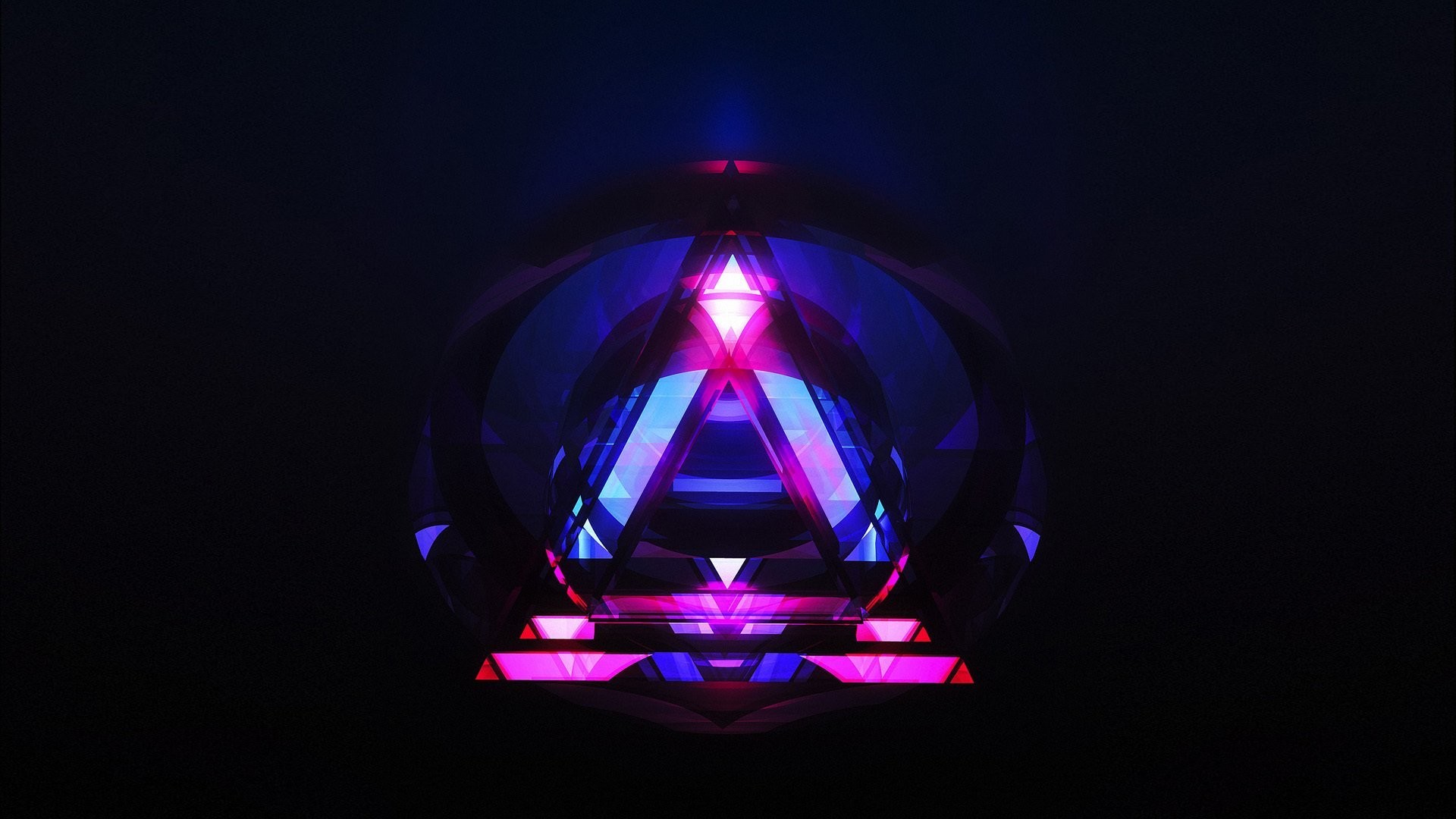 Triangolo, Neon, Viola, Arte astratta, Full HD, sfondo Windows 11