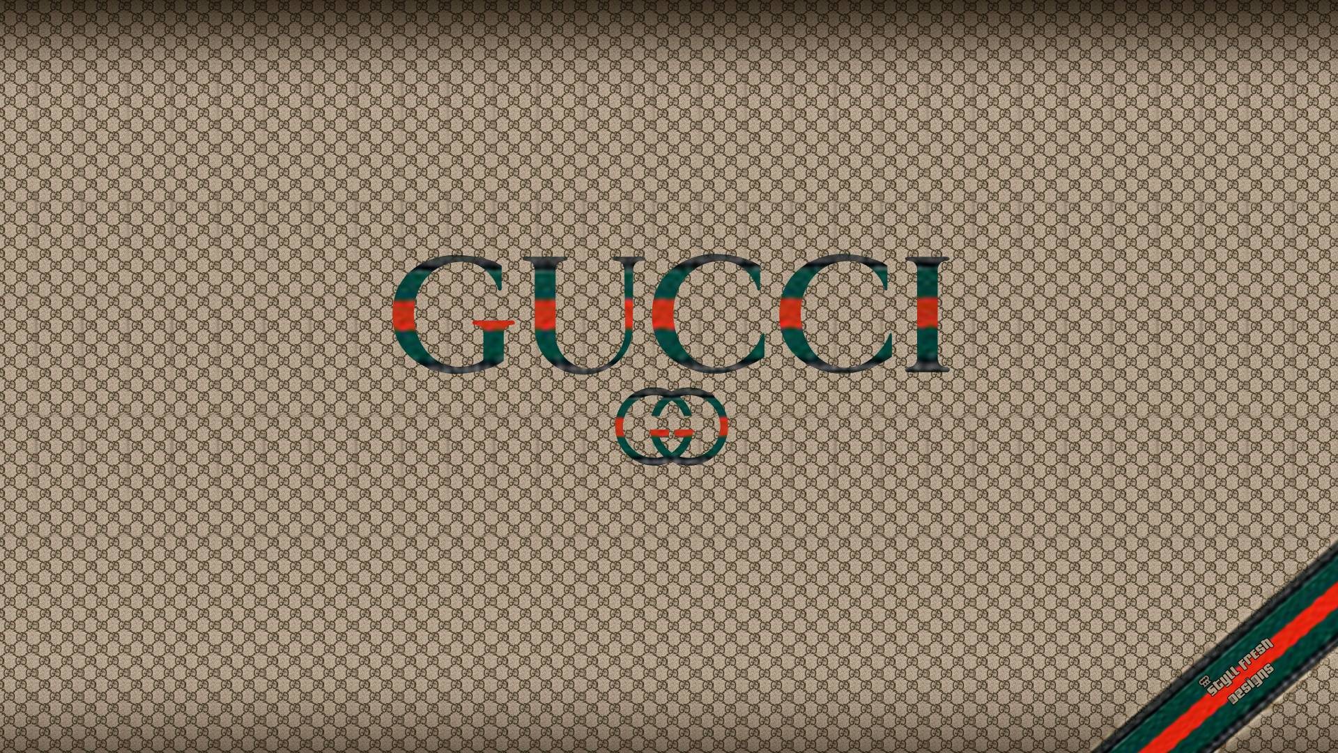 Gucci, Logo GG, Monogramma GG, Beige, Banda web, Full HD, wallpaper per portatile