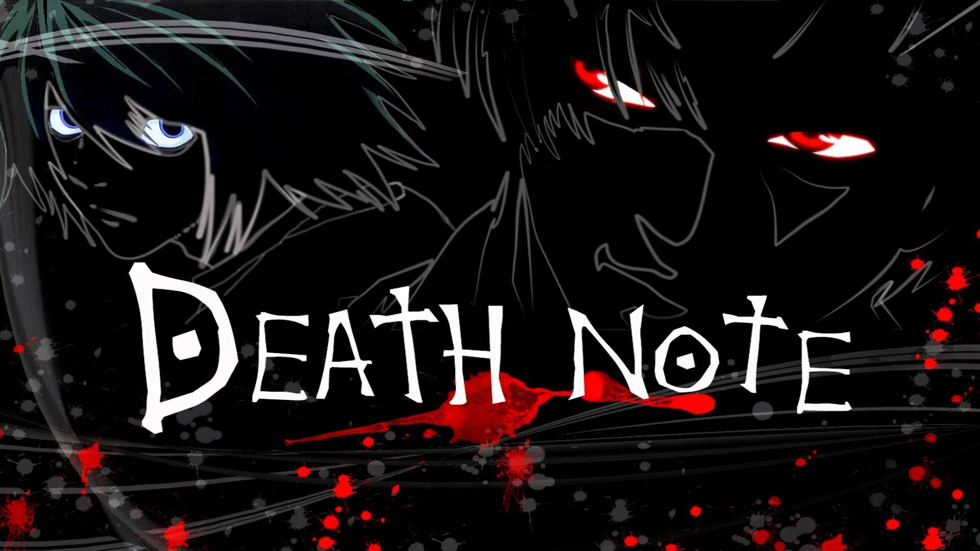 Death Note, L Lawliet, Light Yagami, Occhi rossi, Logo, Full HD, sfondo per portatile