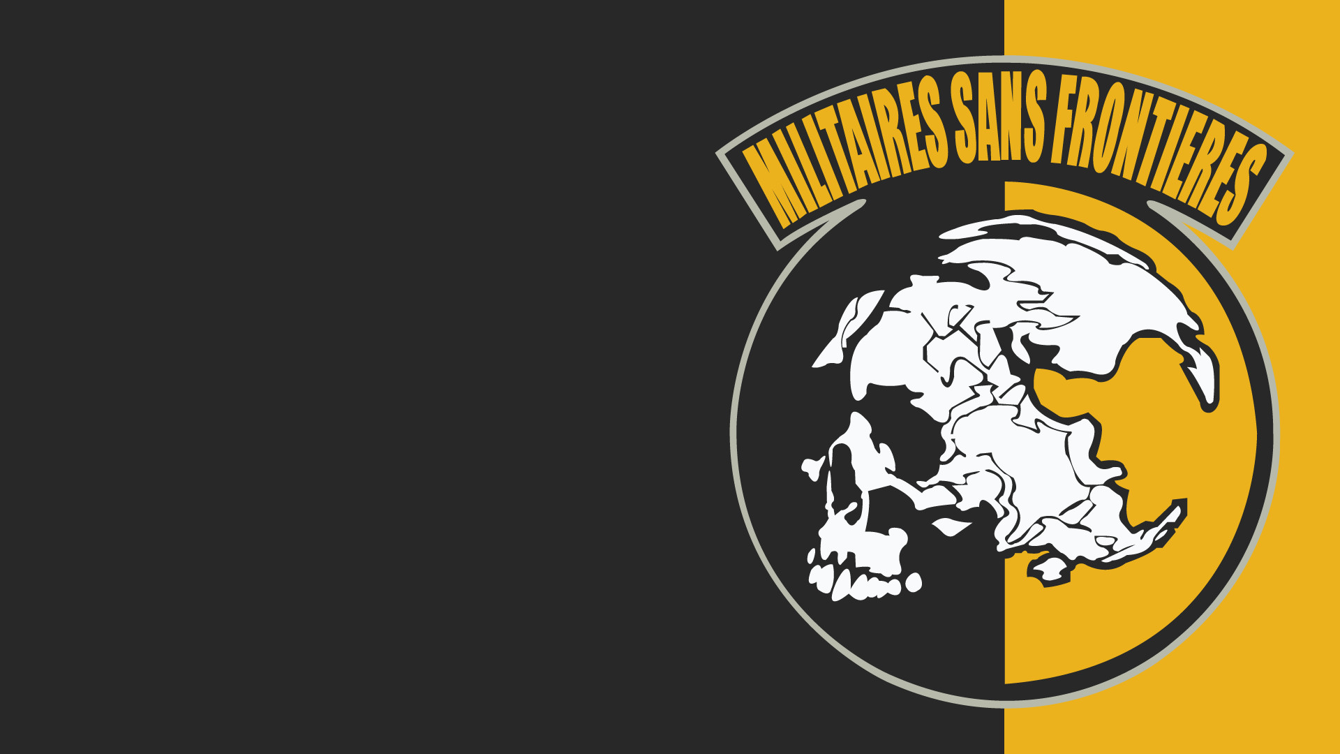 Militaires Sans Frontières, Metal Gear, Teschio, Emblema, Giallo, sfondo desktop 1920x1080