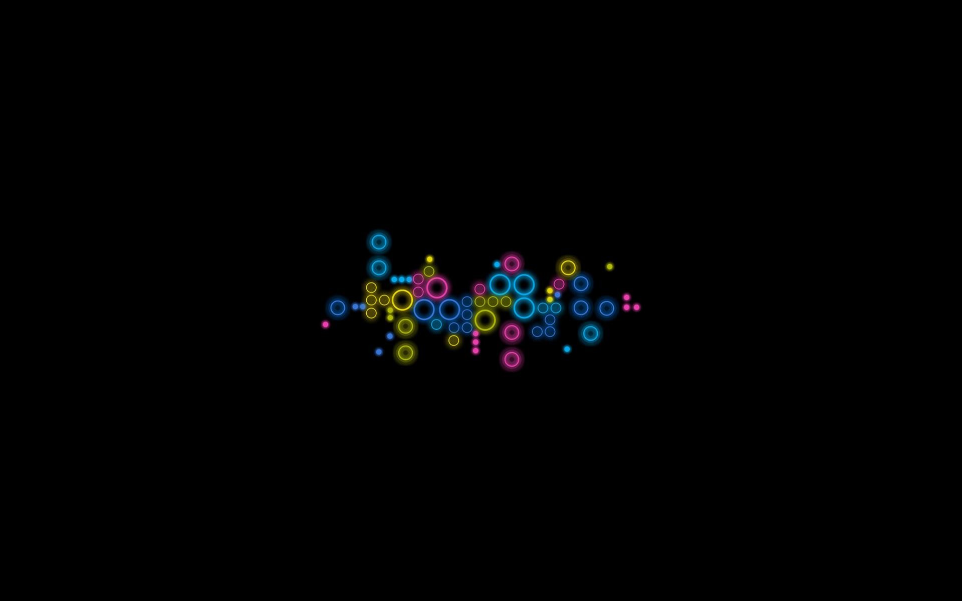 Cerchi colorati, Astratto, Sfondo nero, Minimalismo, 1920x1200, wallpaper desktop