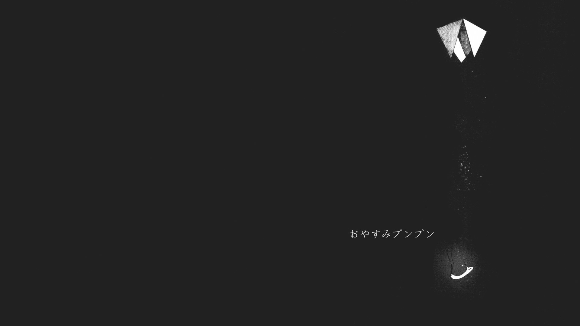 Oyasumi Punpun, Sfondo nero, Minimalista, 16:9 Full HD, wallpaper widescreen
