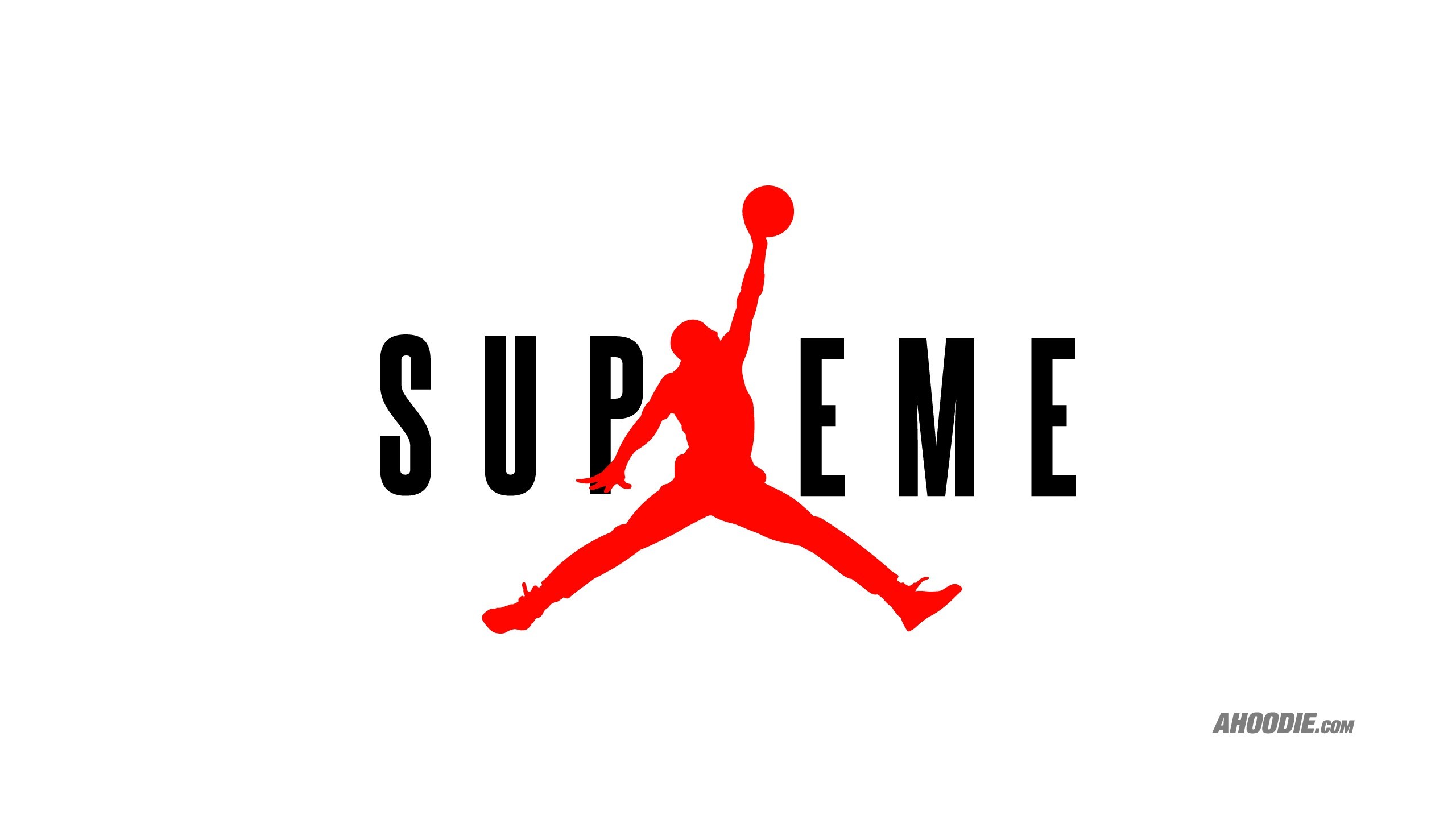 Supreme, Jumpman, Air Jordan, Sfondo bianco, 16:9 2K, wallpaper widescreen