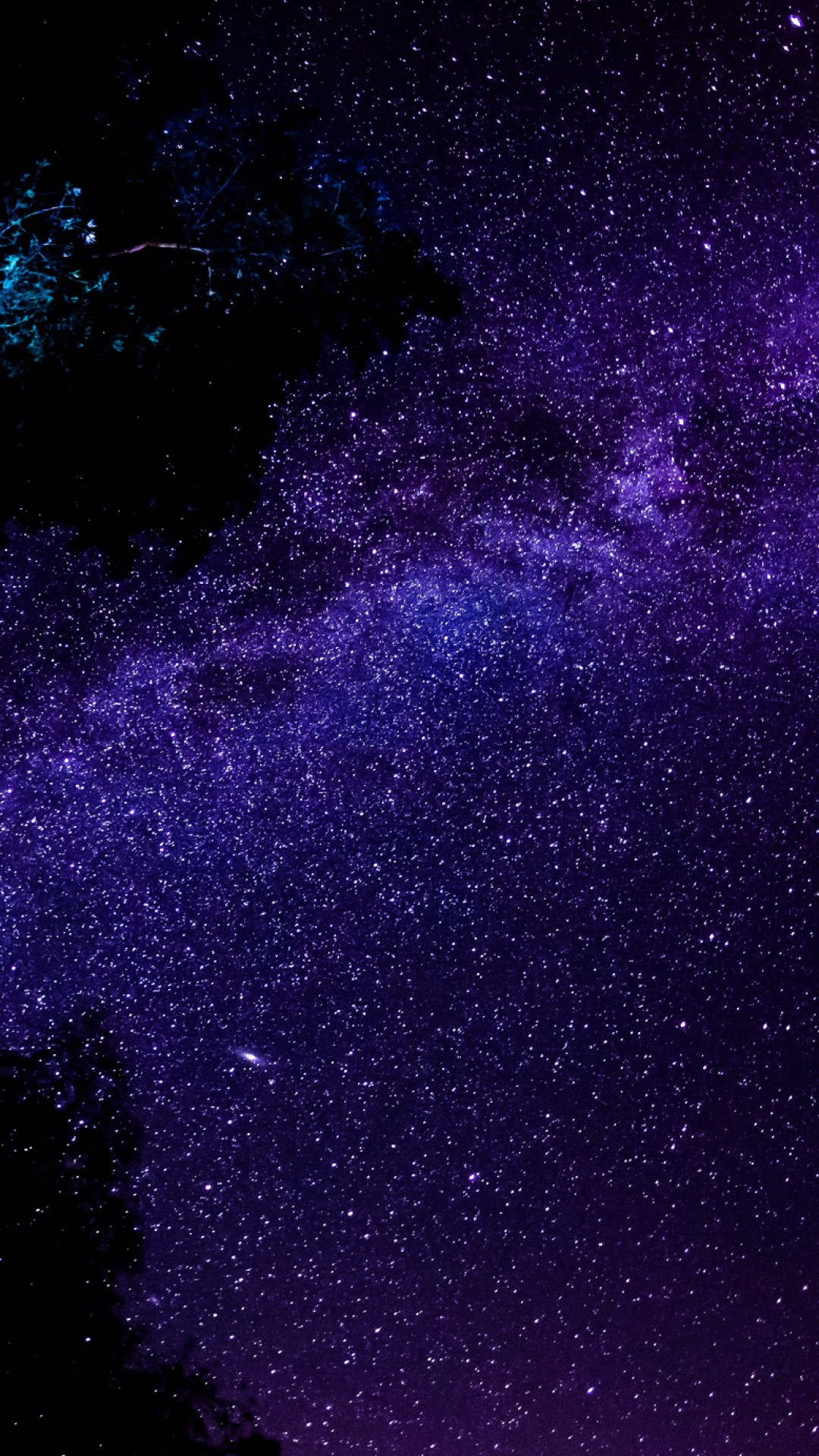 Cielo stellato, Via Lattea, Viola, Notte, Full HD, sfondo per smartphone