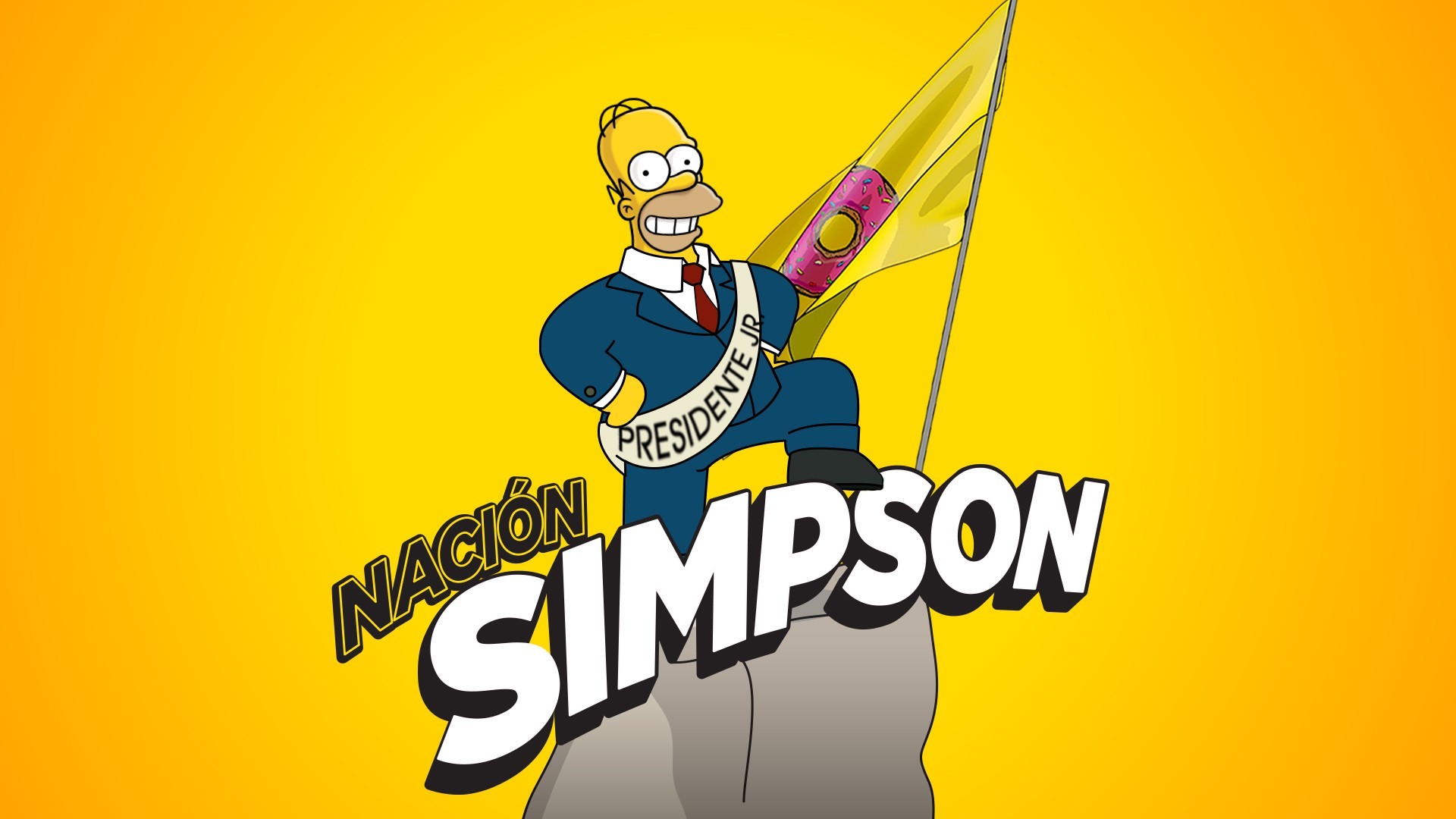 Nación Simpson, Homer Simpson, I Simpson, Bandiera, 1920x1080, sfondo per PC