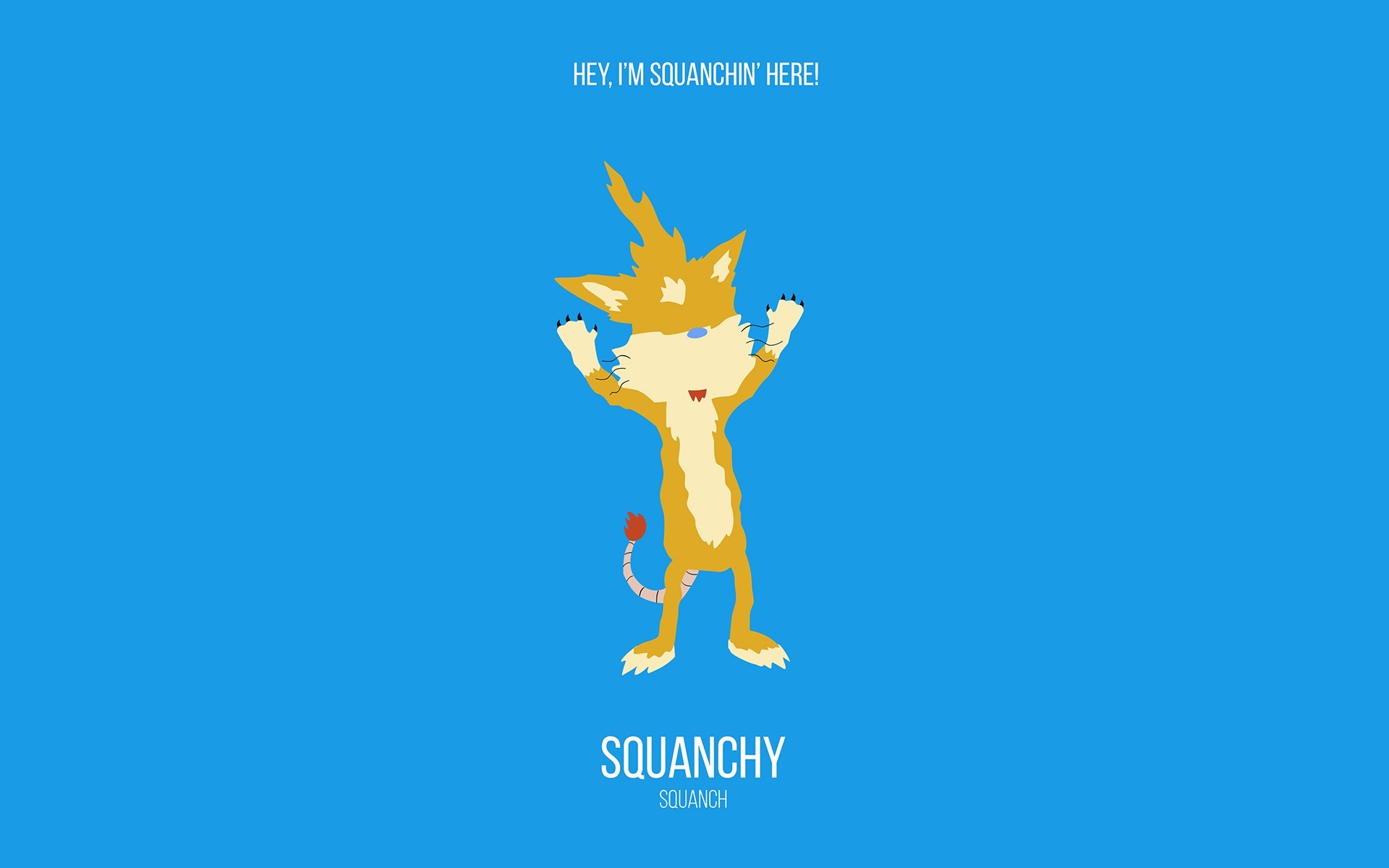 Squanchy, Rick and Morty, Sfondo azzurro, Minimalismo, 16:10 Full HD, wallpaper widescreen