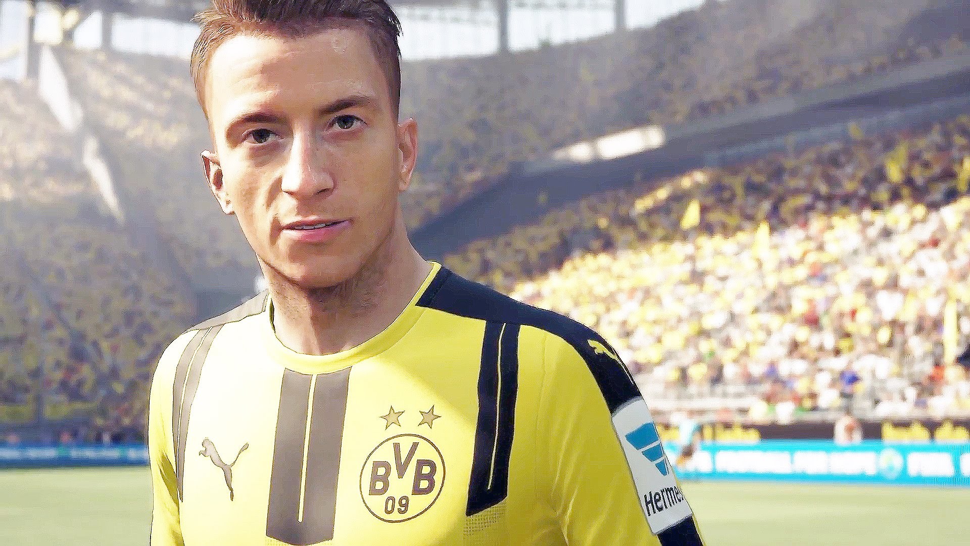 Marco Reus, Borussia Dortmund, FIFA 17, Primo piano, Stadio, Full HD, sfondo Windows 11