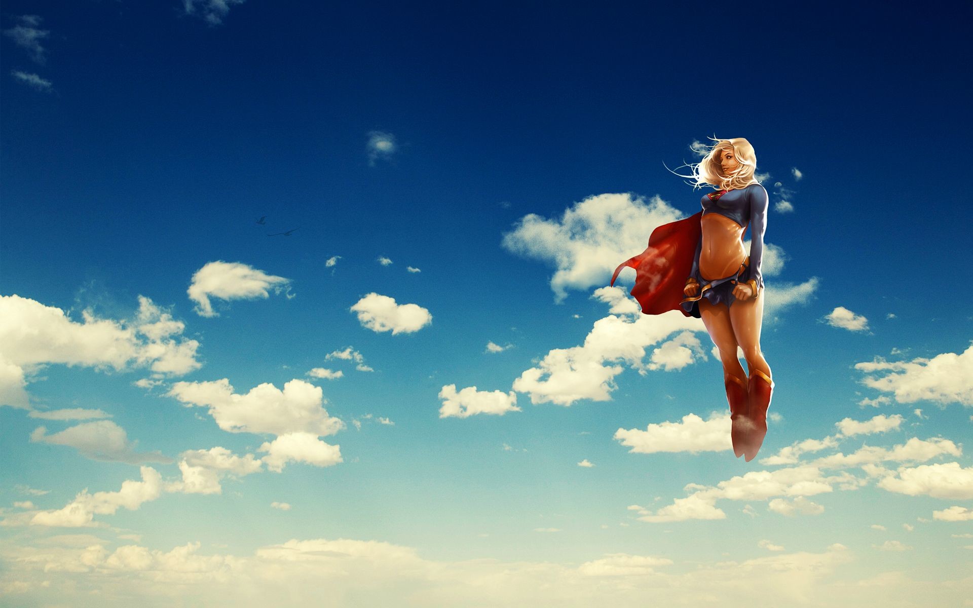 Supergirl, DC Comics, Volo, Nuvole, sfondo Android