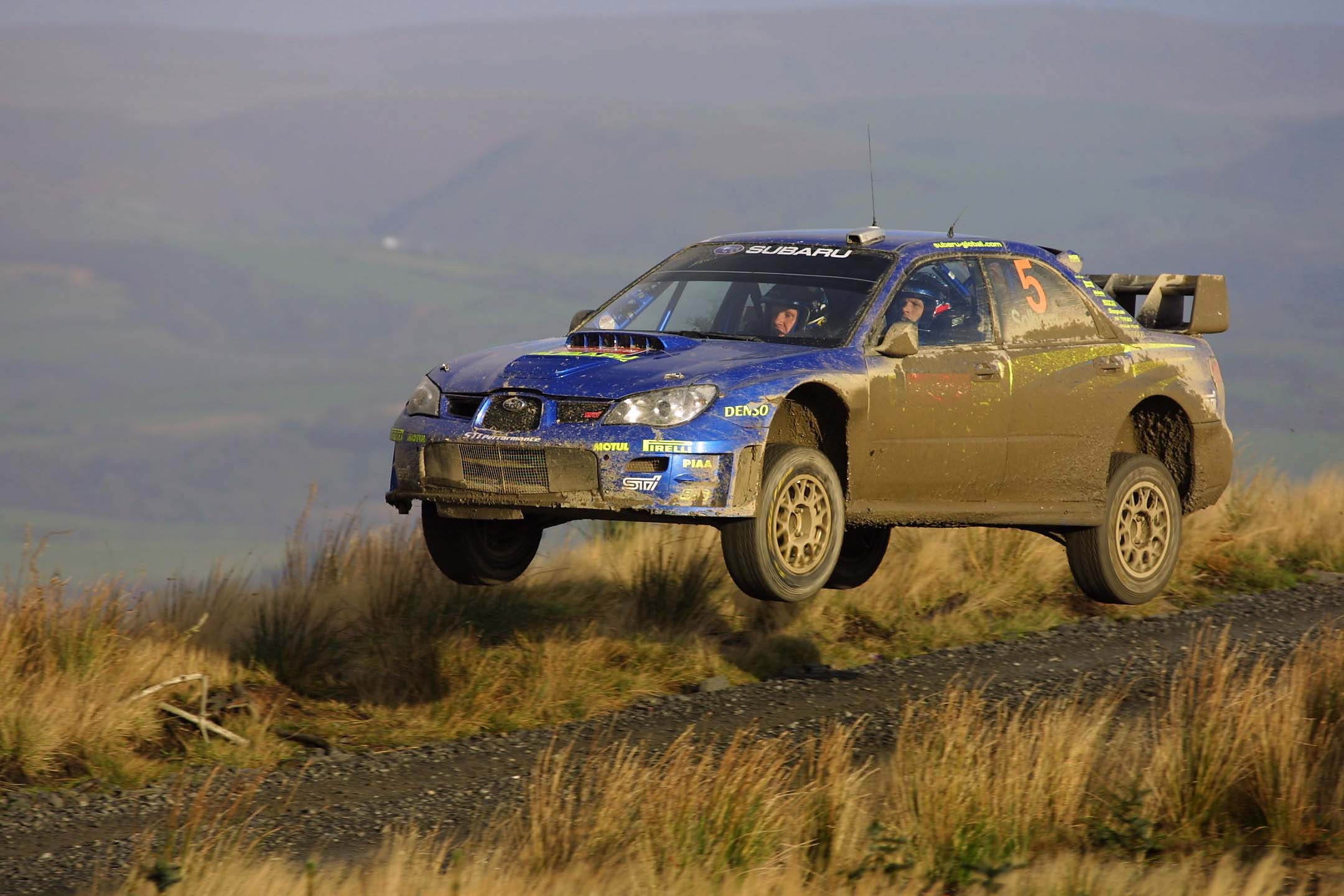 Subaru Impreza WRX STI, Salto, Erba secca, Rally, Full HD, sfondo desktop
