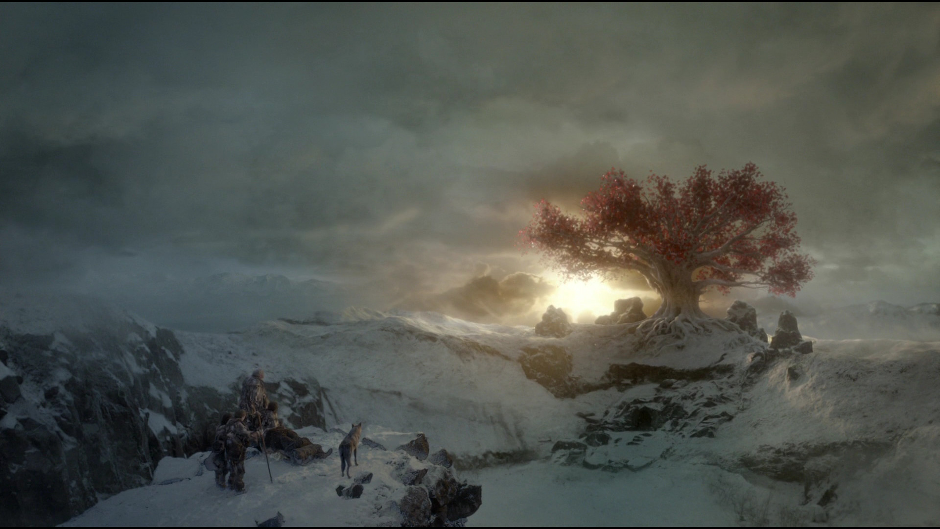 Il Trono di Spade, Albero diga, Oltre la Barriera, Neve, Bruma, 16:9 Full HD, sfondo widescreen