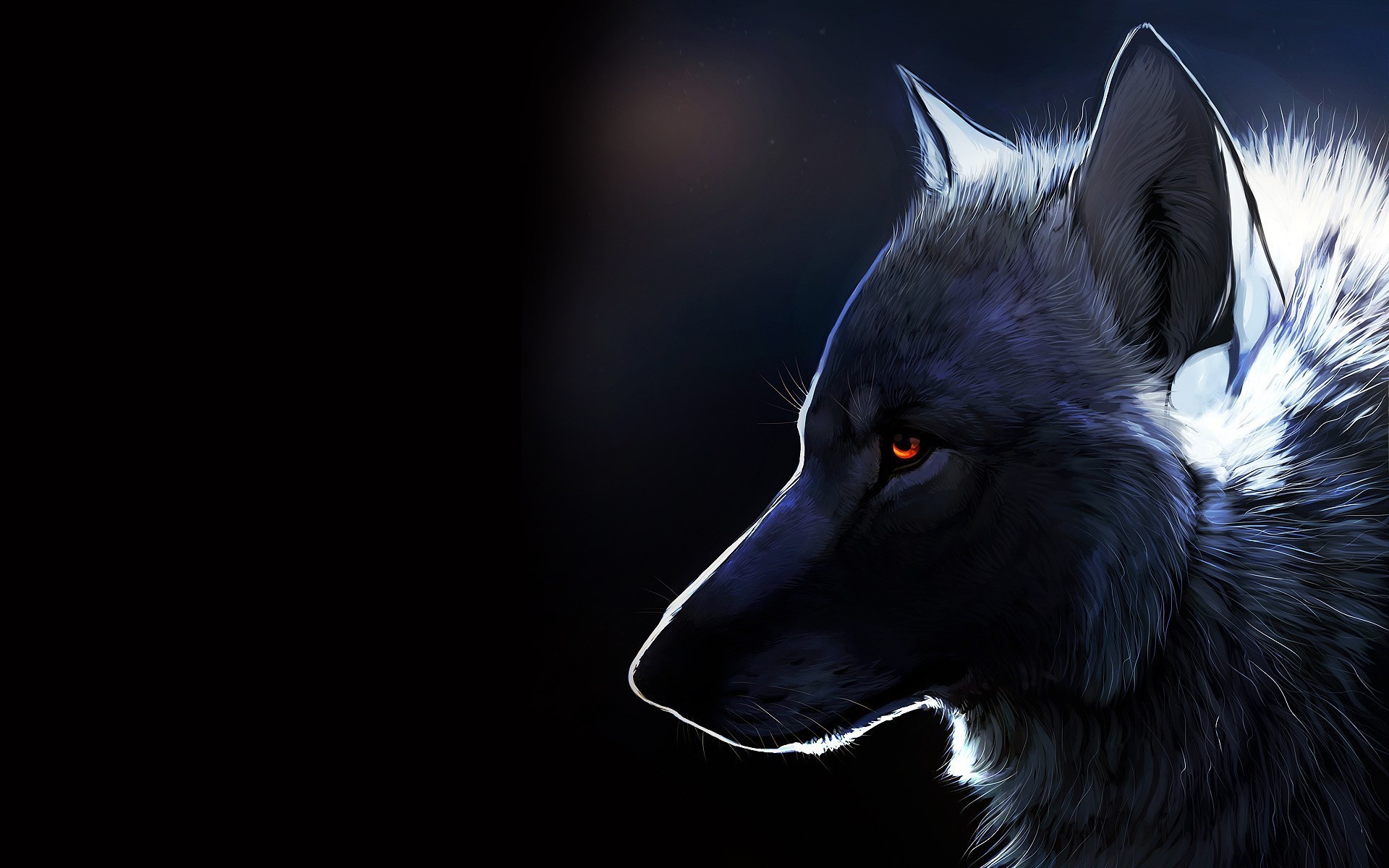 Lupo, Occhi rossi, Arte digitale, Scuro, 1920x1200, immagine di sfondo