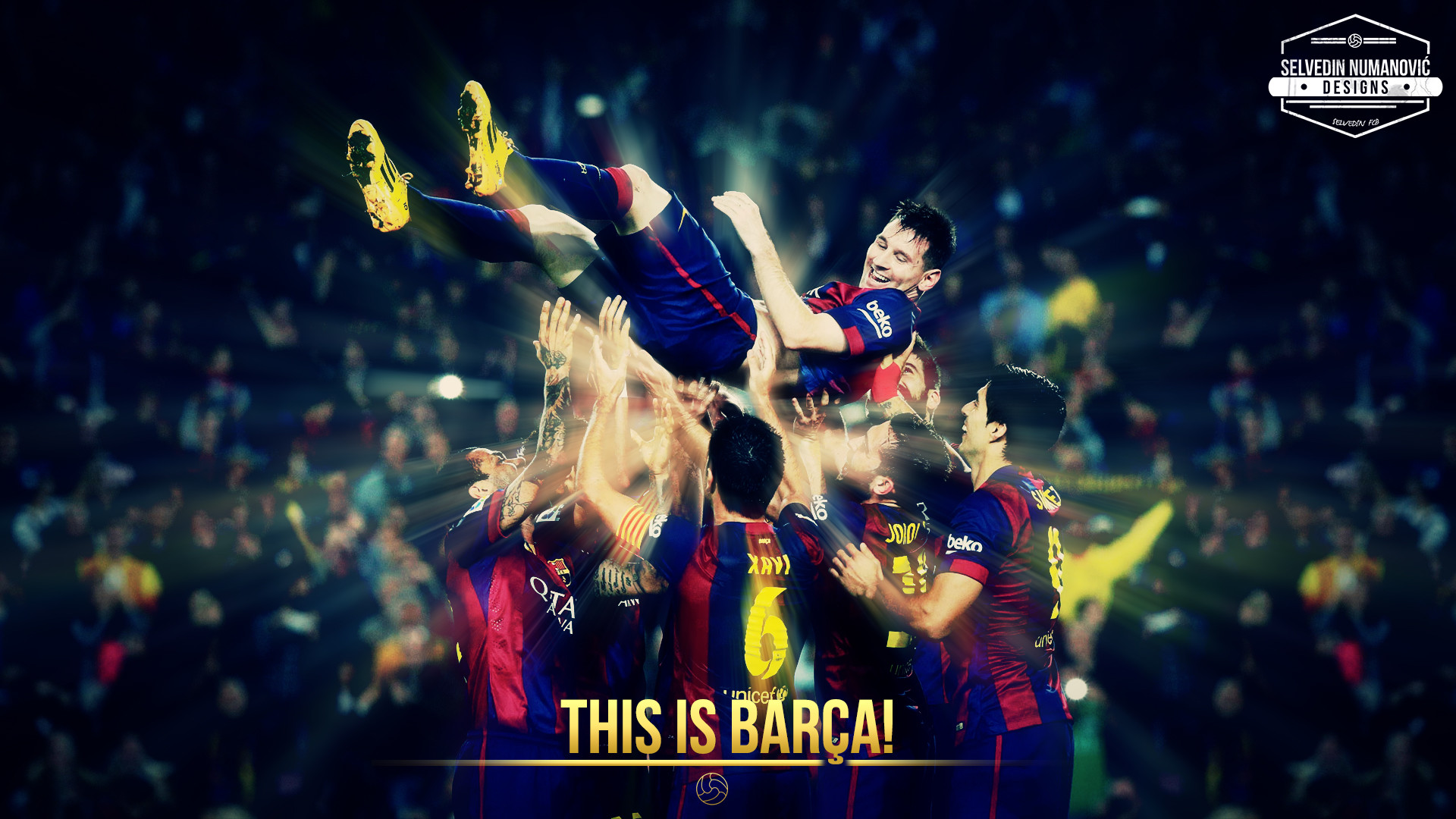 Lionel Messi, FC Barcelona, This is Barça, Festeggiamenti, Compagni di squadra, sfondo 1080p