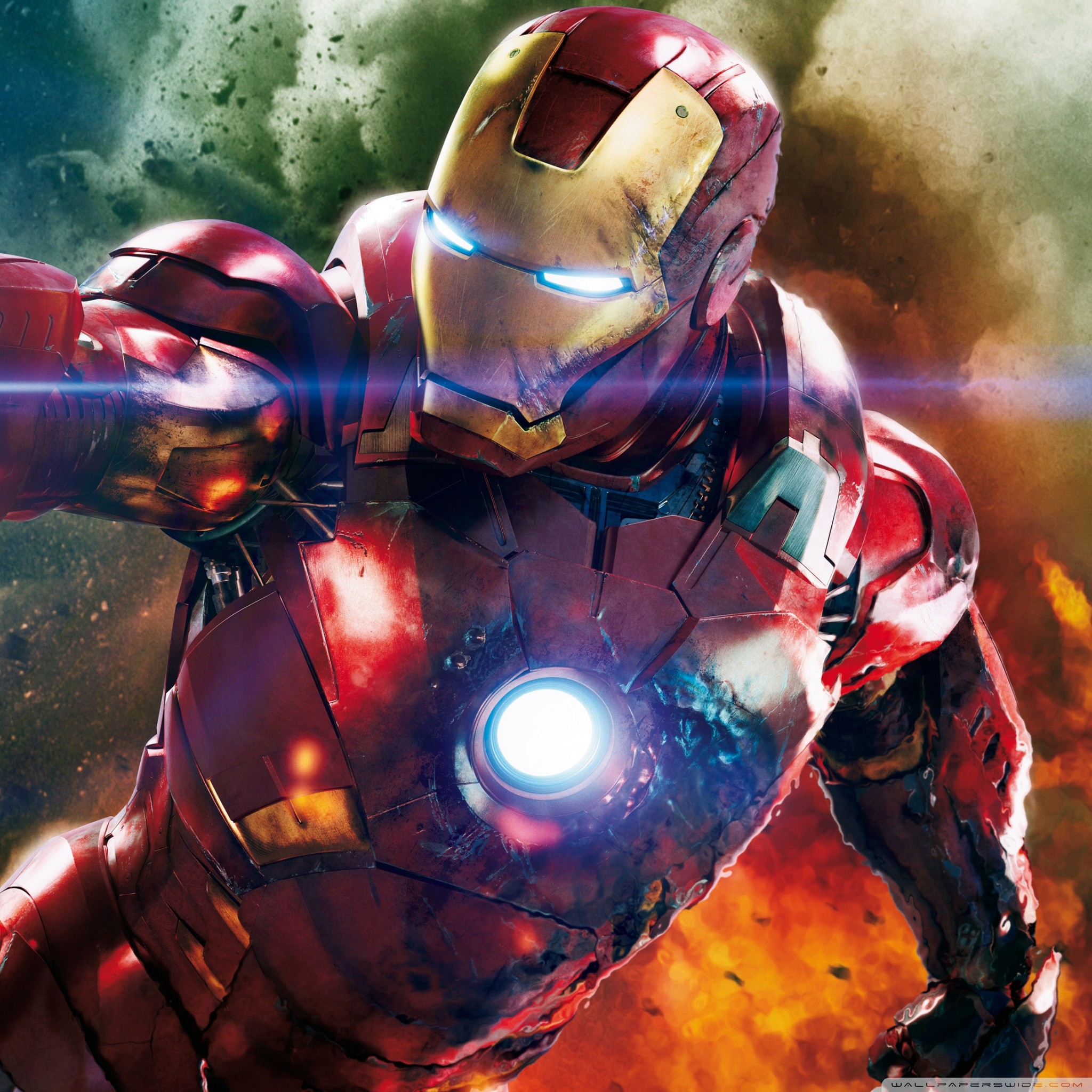 Iron Man, Reattore arc, Arte digitale, Fumo, Full HD, sfondo per iPad e tablet