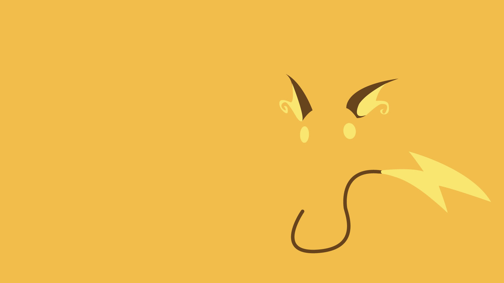 Raichu, Pokémon, Minimalista, Giallo, Full HD, wallpaper desktop