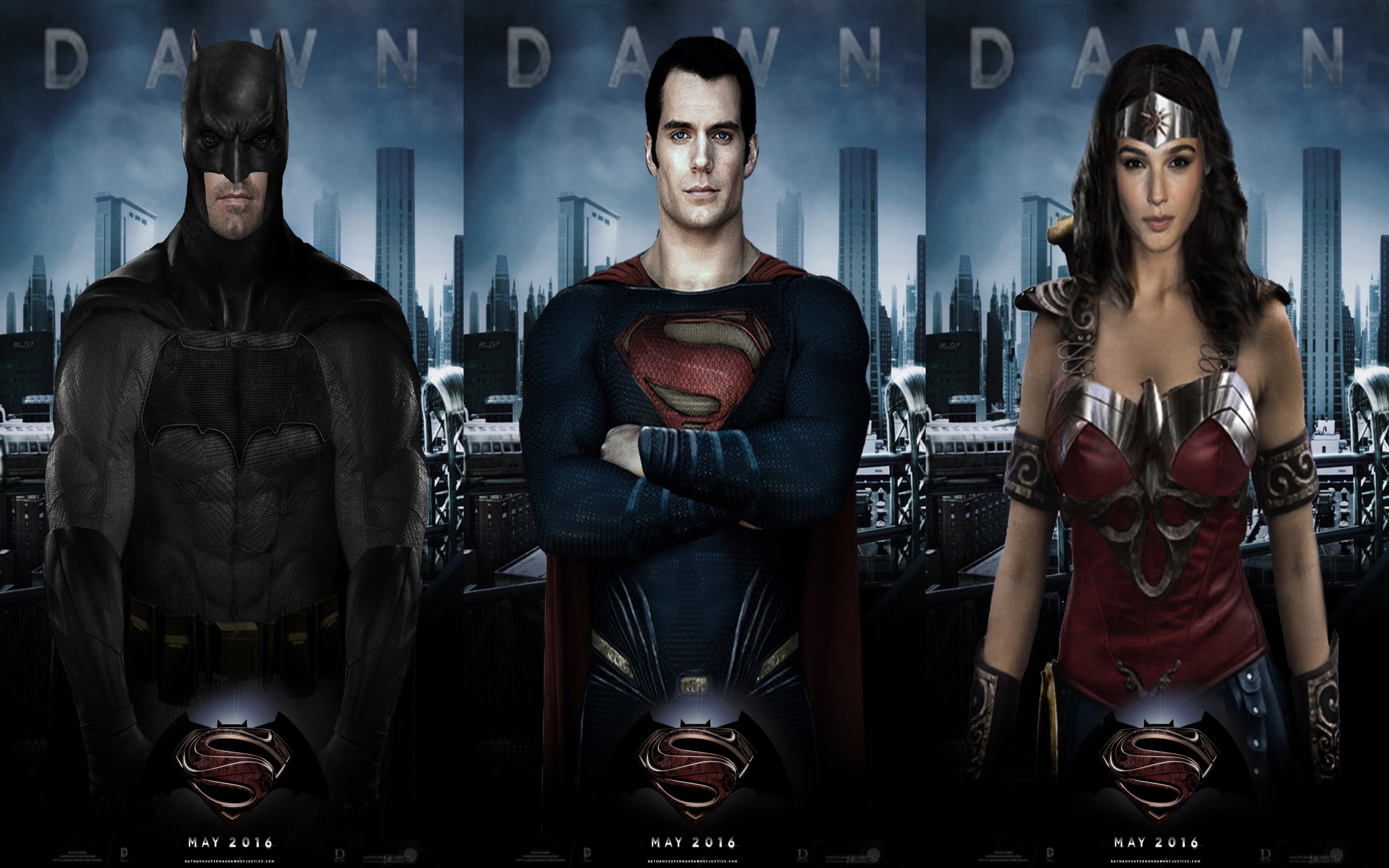 Batman, Superman, Wonder Woman, Ben Affleck, Henry Cavill, Gal Gadot, Poster, sfondo 1600p