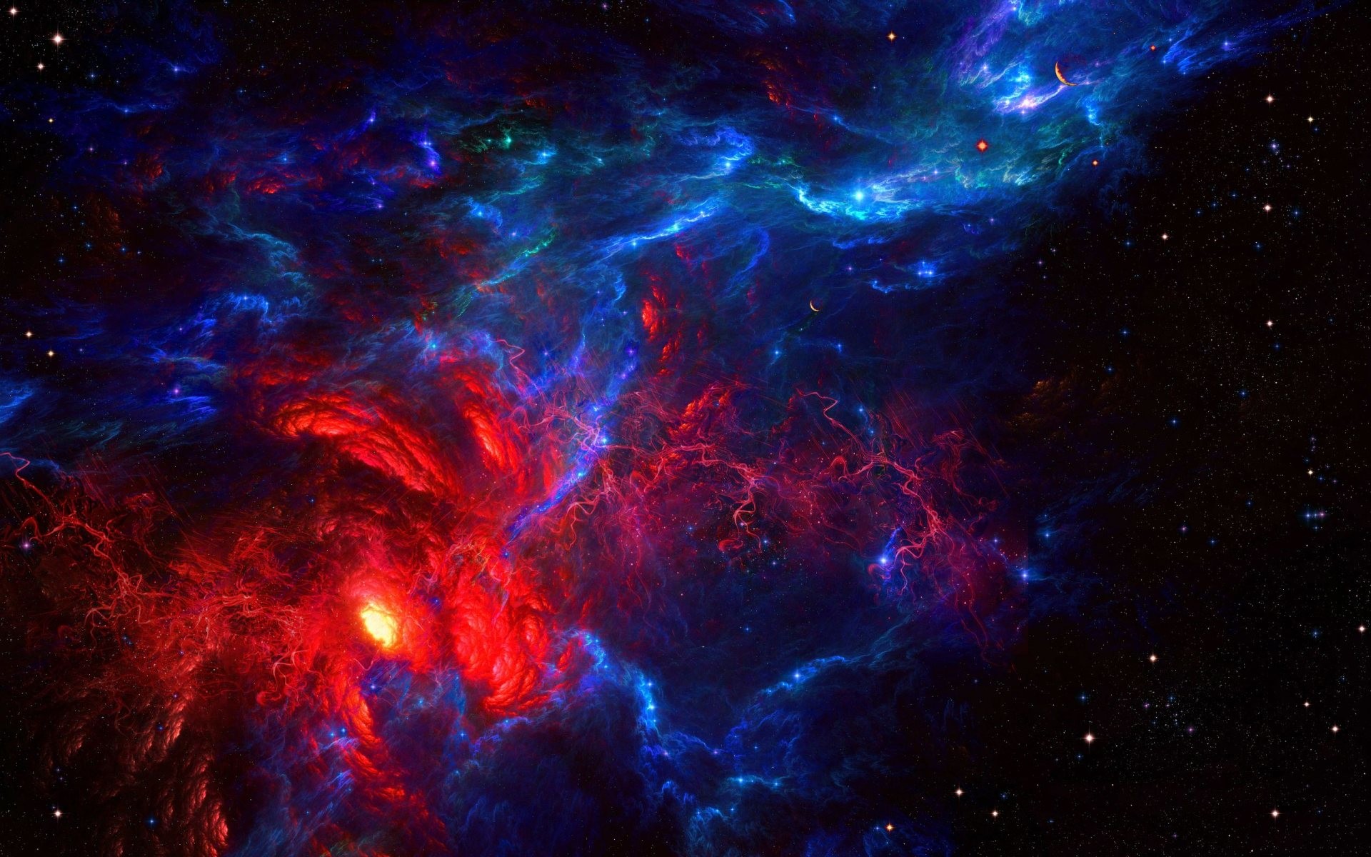 Nebulosa, Spazio, Rosso, Blu, 1920x1200, immagine di sfondo