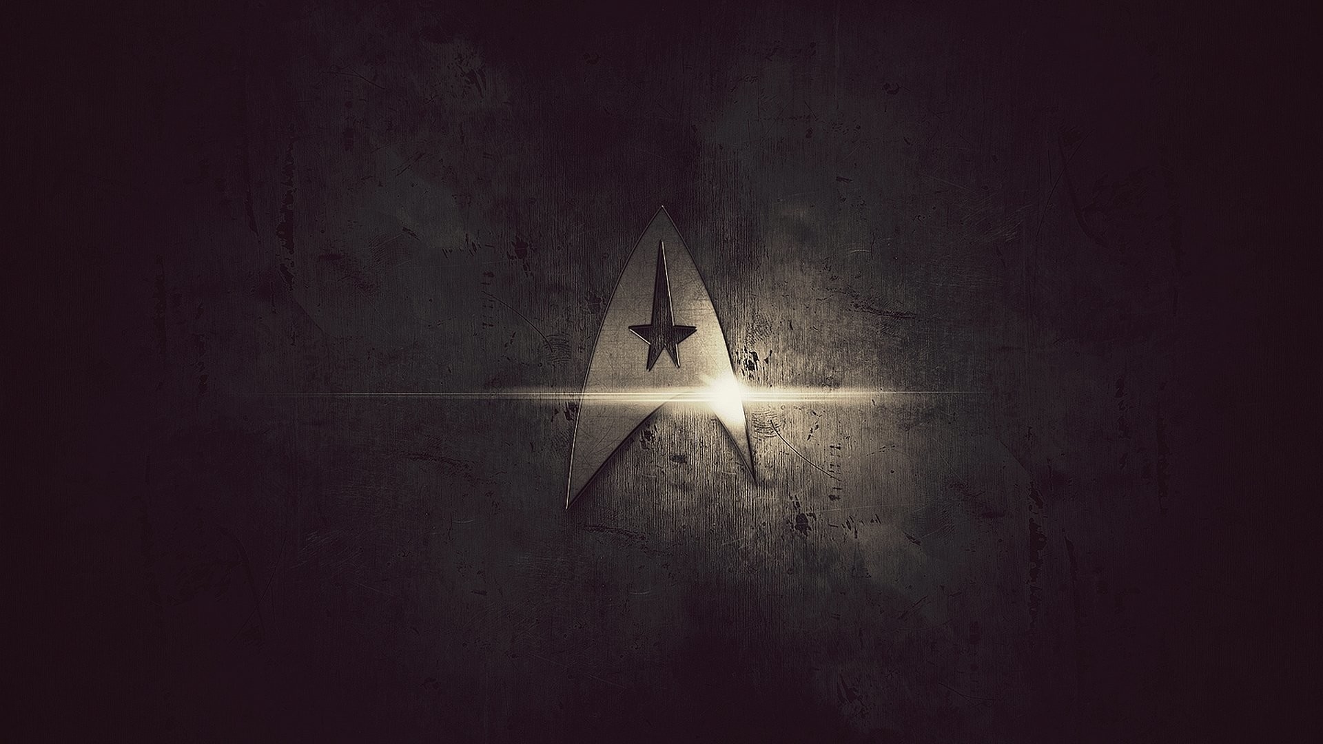 Simbolo della Flotta Stellare, Star Trek, Bagliore, Marrone scuro, Minimalismo, sfondo 1080p