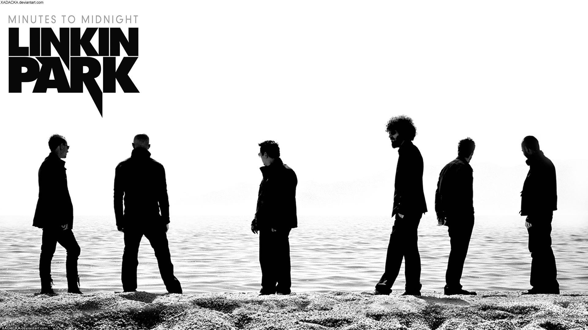 Linkin Park, Minutes to Midnight, Sagome, Bianco e nero, 1920x1080, immagine di sfondo