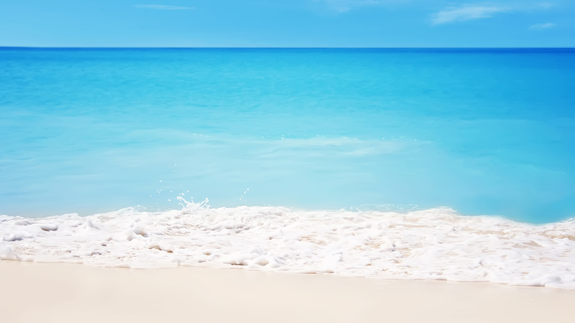 Onde, Sabbia bianca, Mare turchese, Minimalista, Full HD, wallpaper per PC