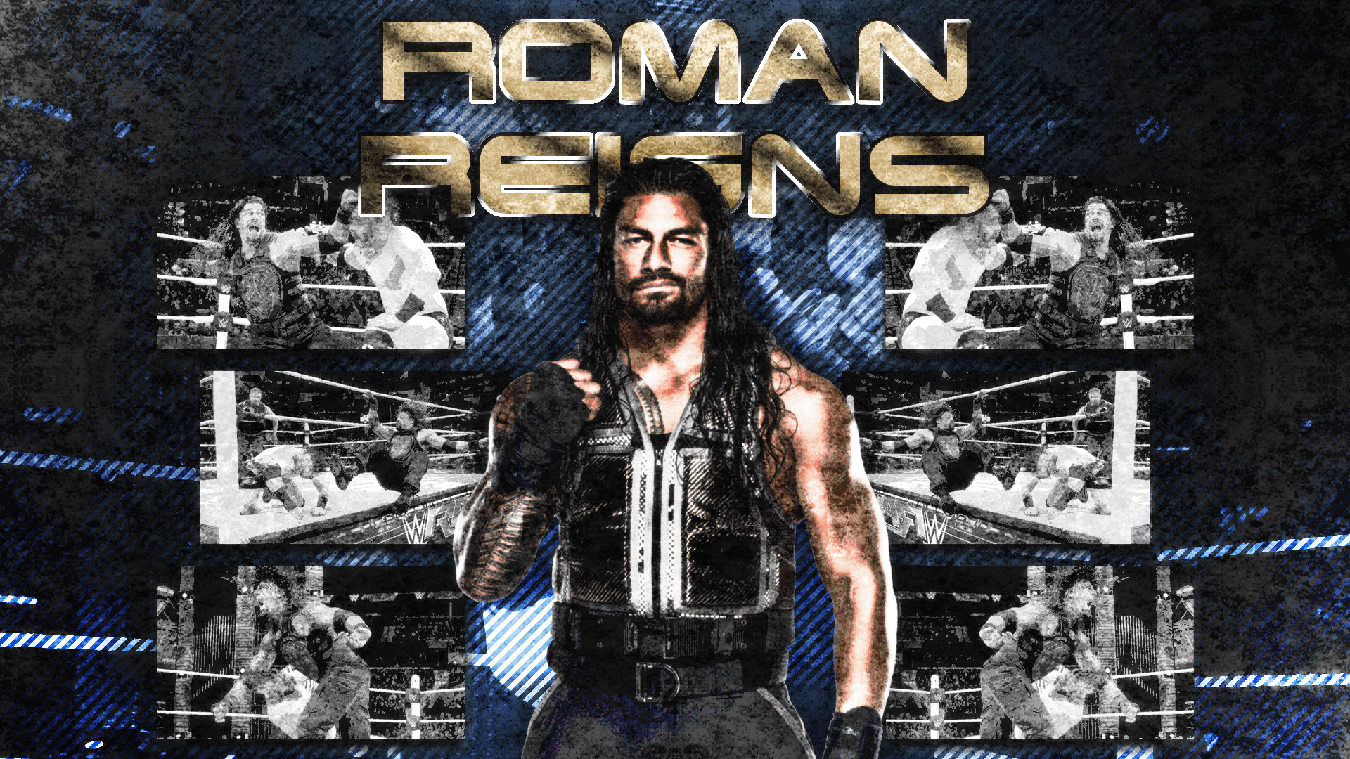 Roman Reigns, WWE, Collage, Scritta, Full HD 1080p, sfondo desktop