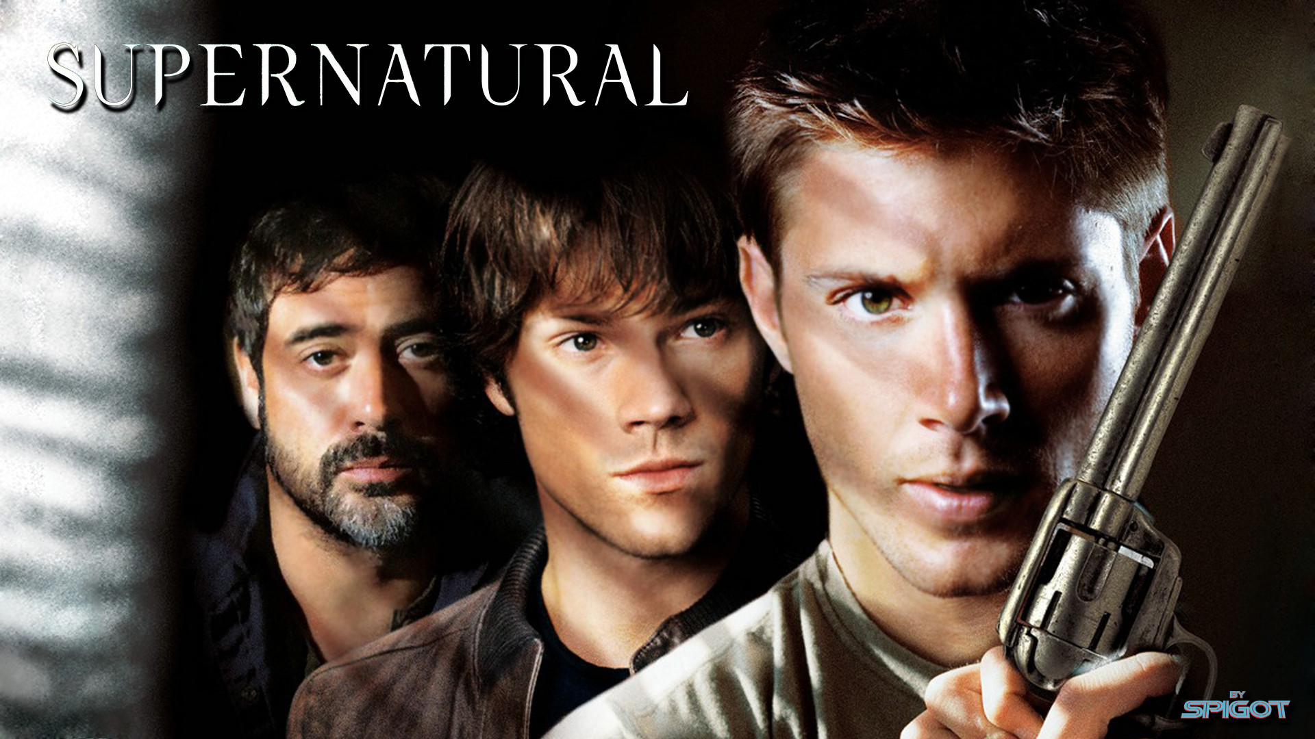 John Winchester, Jeffrey Dean Morgan, Sam Winchester, Dean Winchester, Revolver, sfondo Full HD