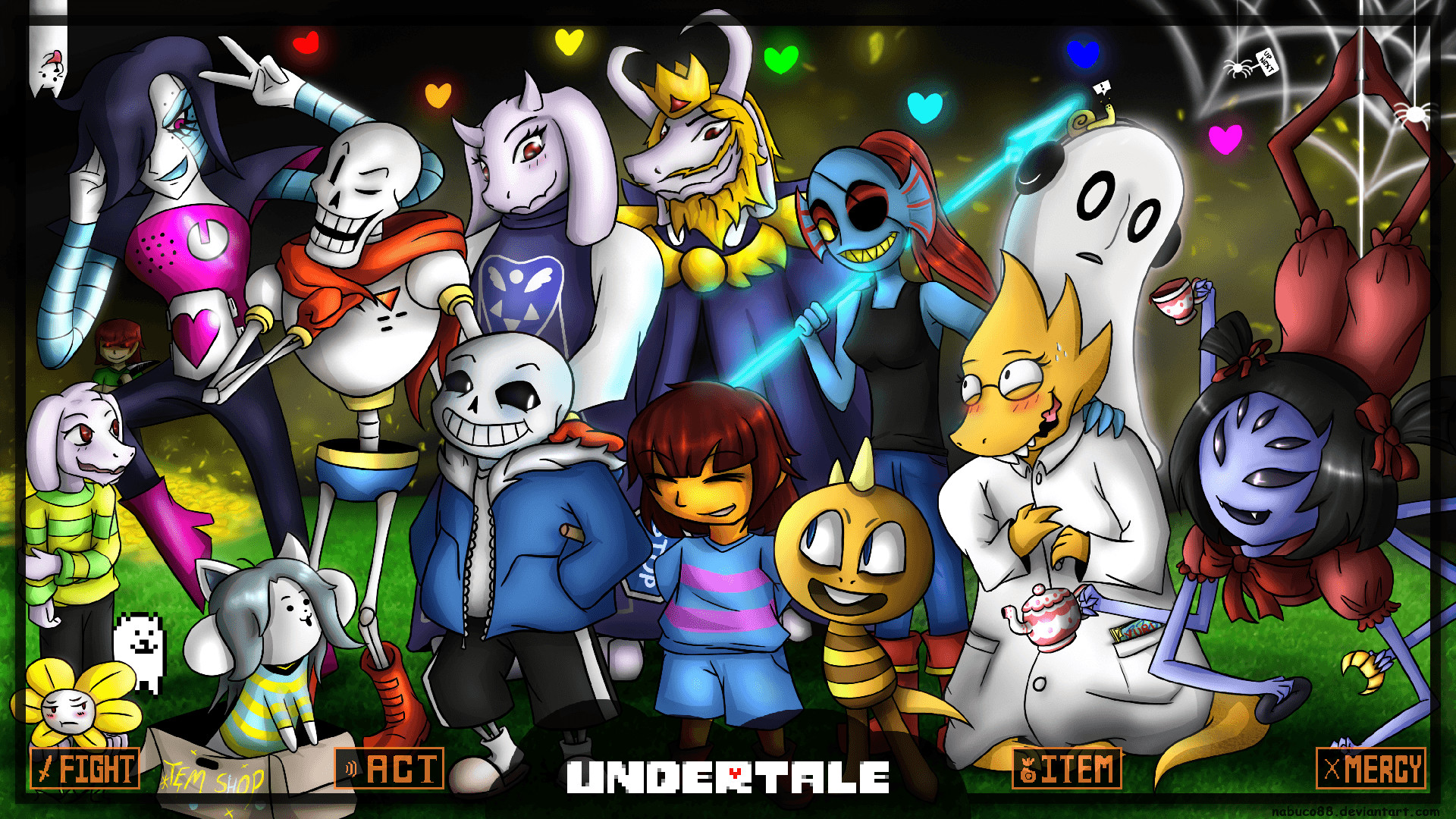 Undertale, Sans, Papyrus, Frisk, Toriel, Napstablook, 1920x1080, immagine di sfondo
