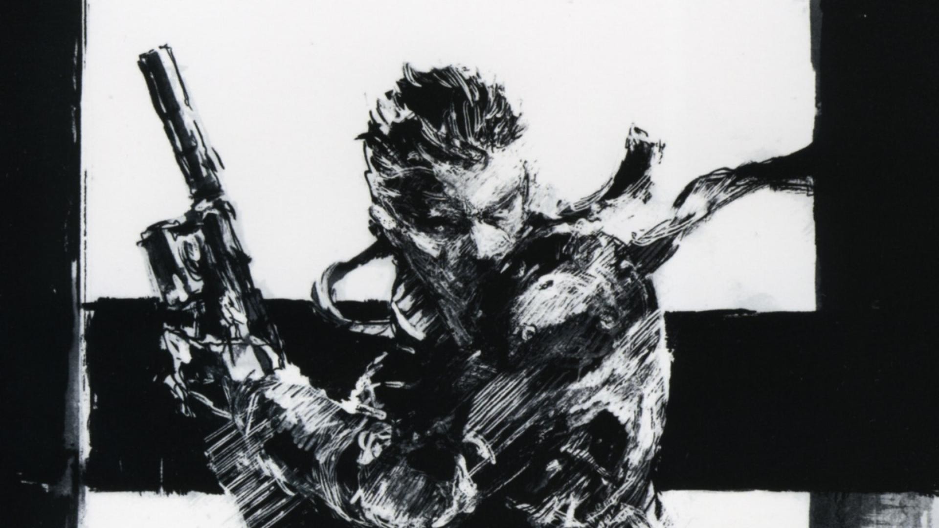 Solid Snake, Metal Gear Solid, Pistola, Inchiostro, Full HD, sfondo desktop