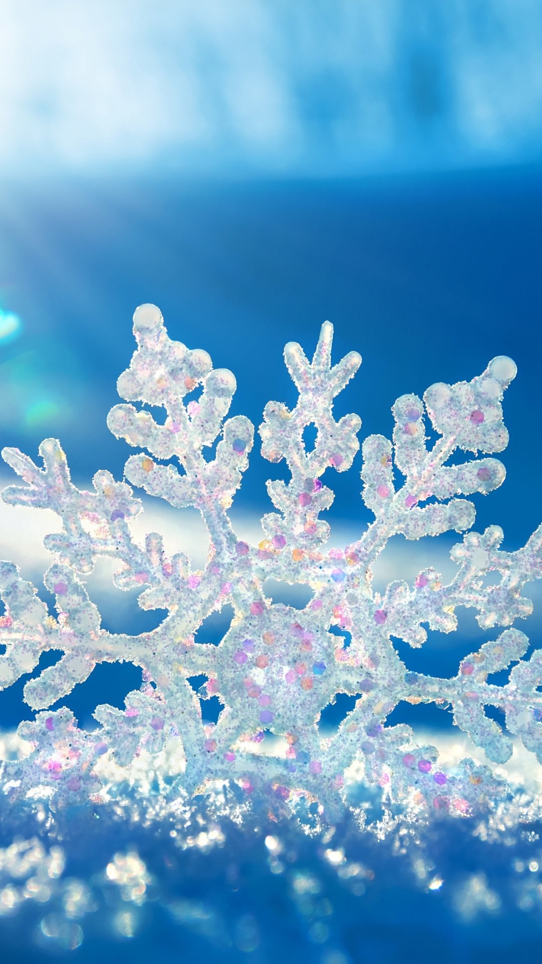 Fiocco di neve, Cristalli di ghiaccio, Inverno, Macro, Blu, immagine di sfondo iPhone 5C