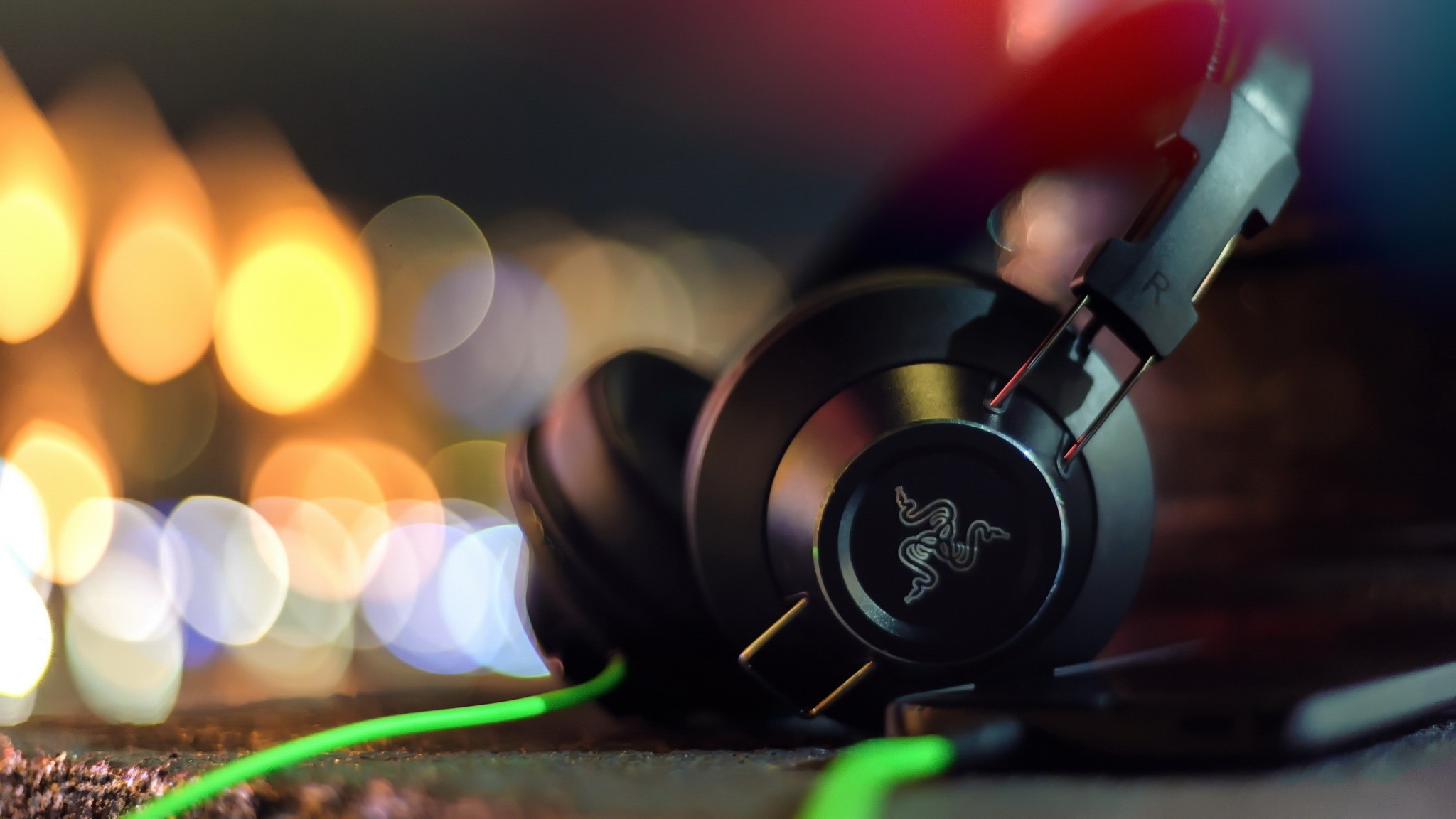 Razer, Cuffie, Bokeh, Full HD, sfondo per PC