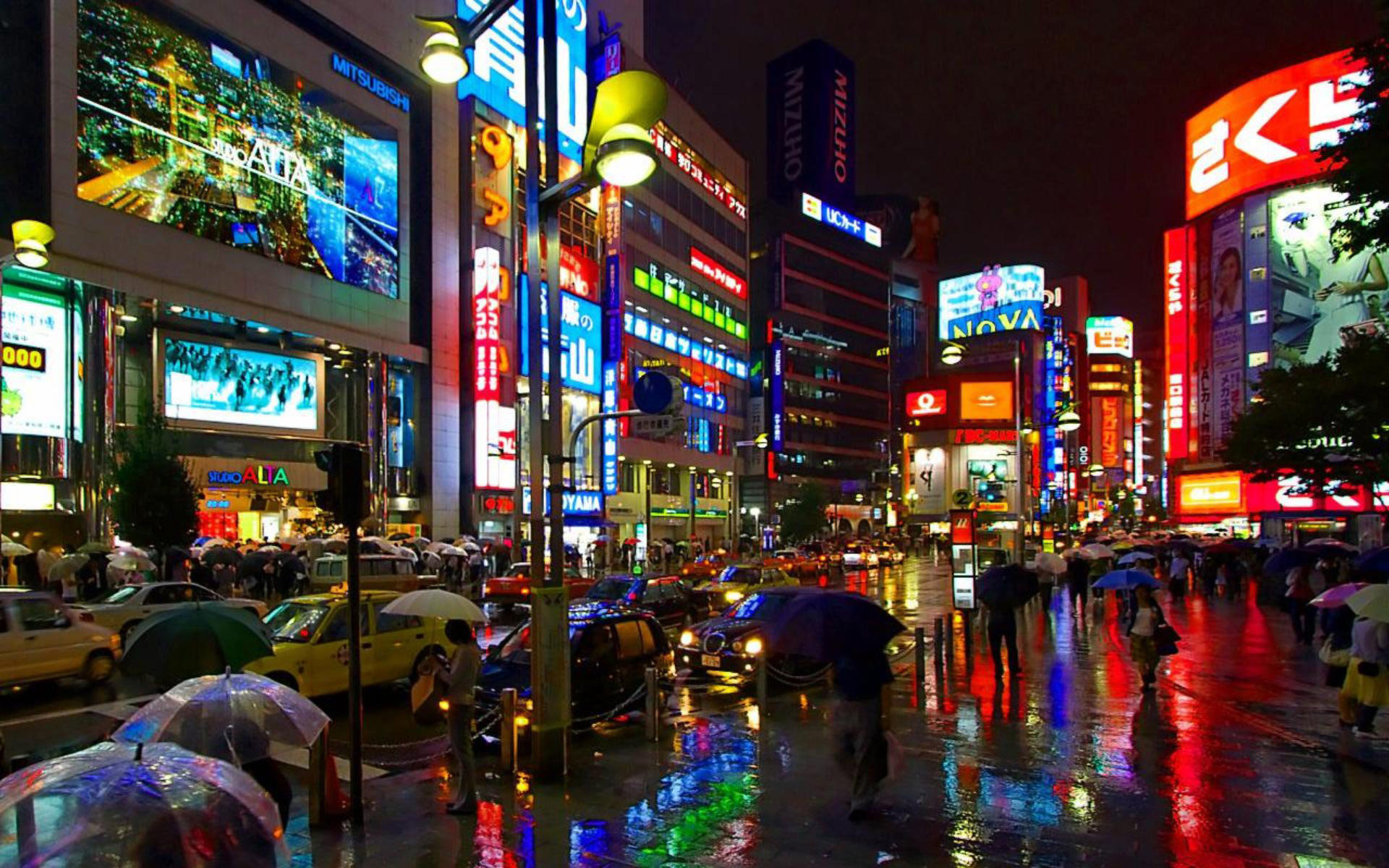 Shinjuku, Tokyo, Pioggia, Insegne al neon, 1920x1200, sfondo MacBook Pro