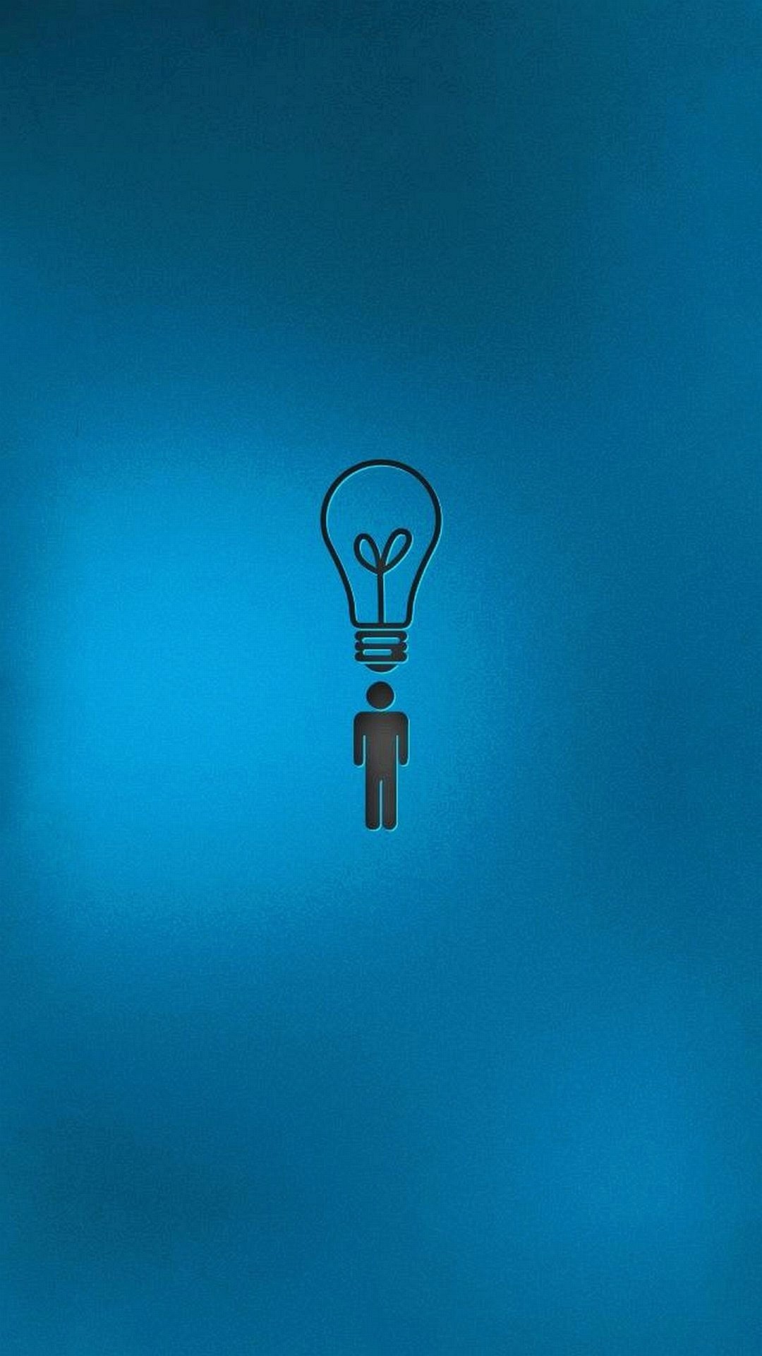 Lampadina, Minimalismo, Sfondo blu, schermata Home iPhone 5S