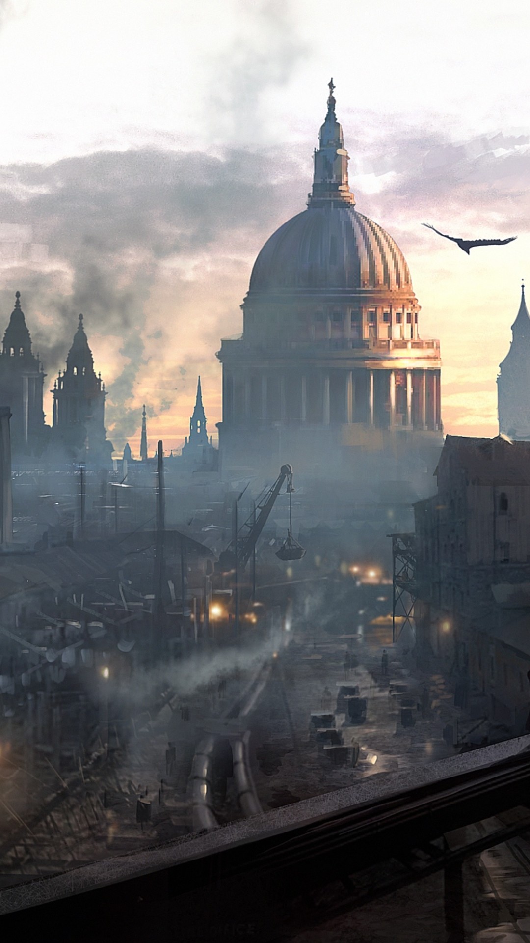 Assassin's Creed Syndicate, Cattedrale di San Paolo, Londra, Tramonto, Skyline, sfondo per cellulare