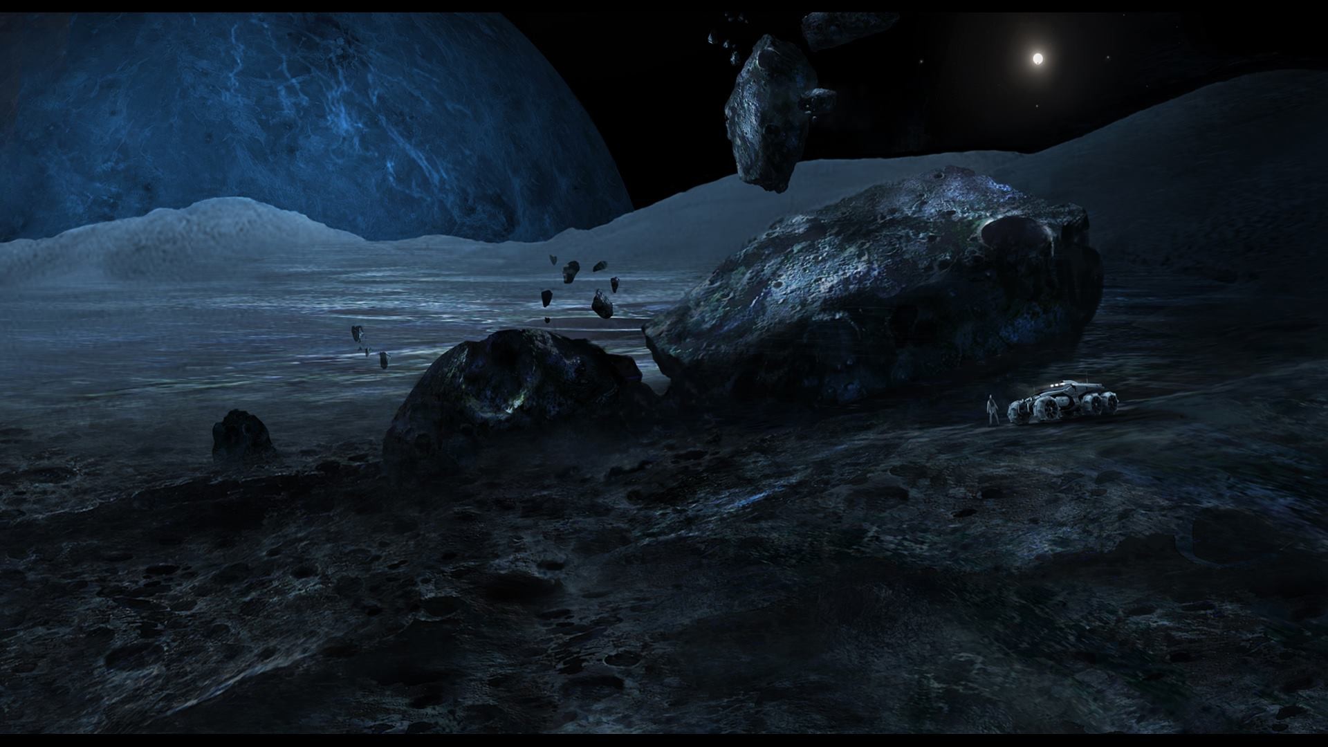 Pianeta alieno, Asteroidi, Fantascienza, 1920x1080, sfondo per PC