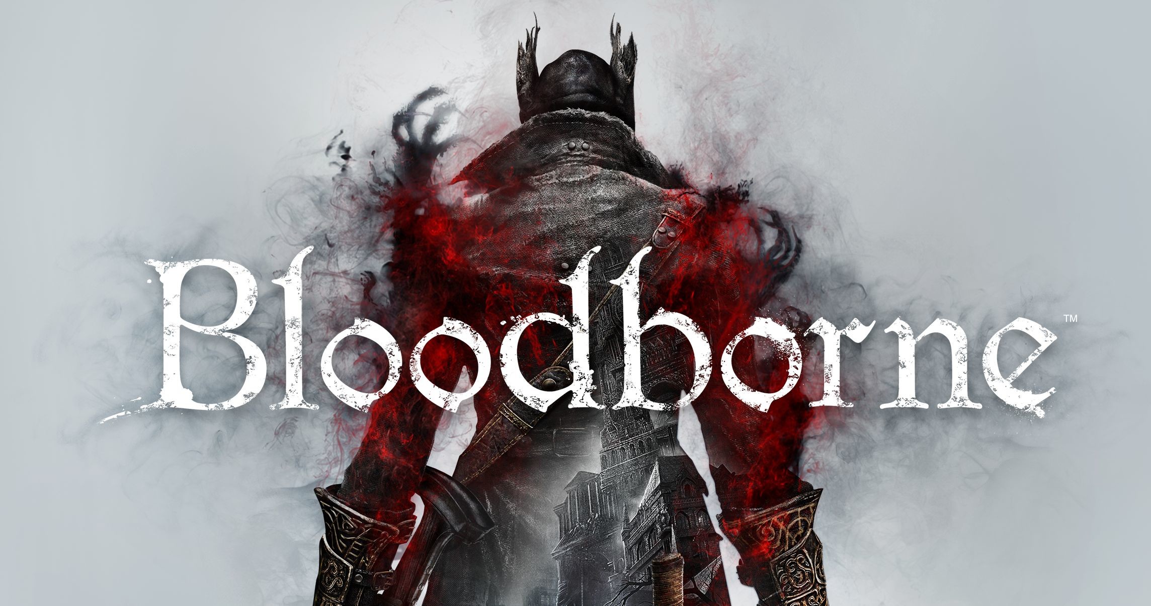 Bloodborne, Logo, Cacciatore, Schizzi rossi, Full HD, sfondo per portatile