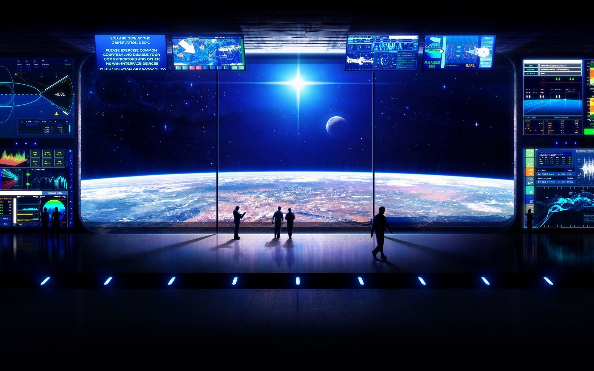 Stazione spaziale, Terra, Finestra panoramica, Silhouette, Blu, 1920x1200, sfondo MacBook Pro