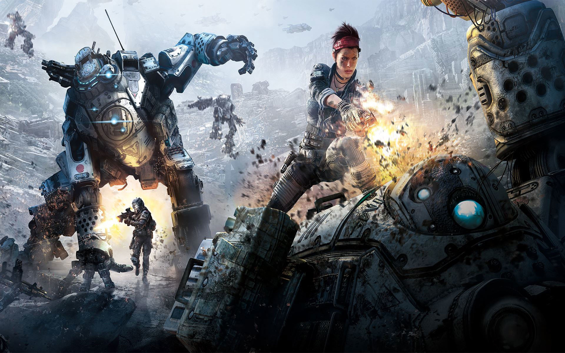 Titanfall 2, Titani, Pilota, Battaglia, 1920x1200, sfondo MacBook Pro