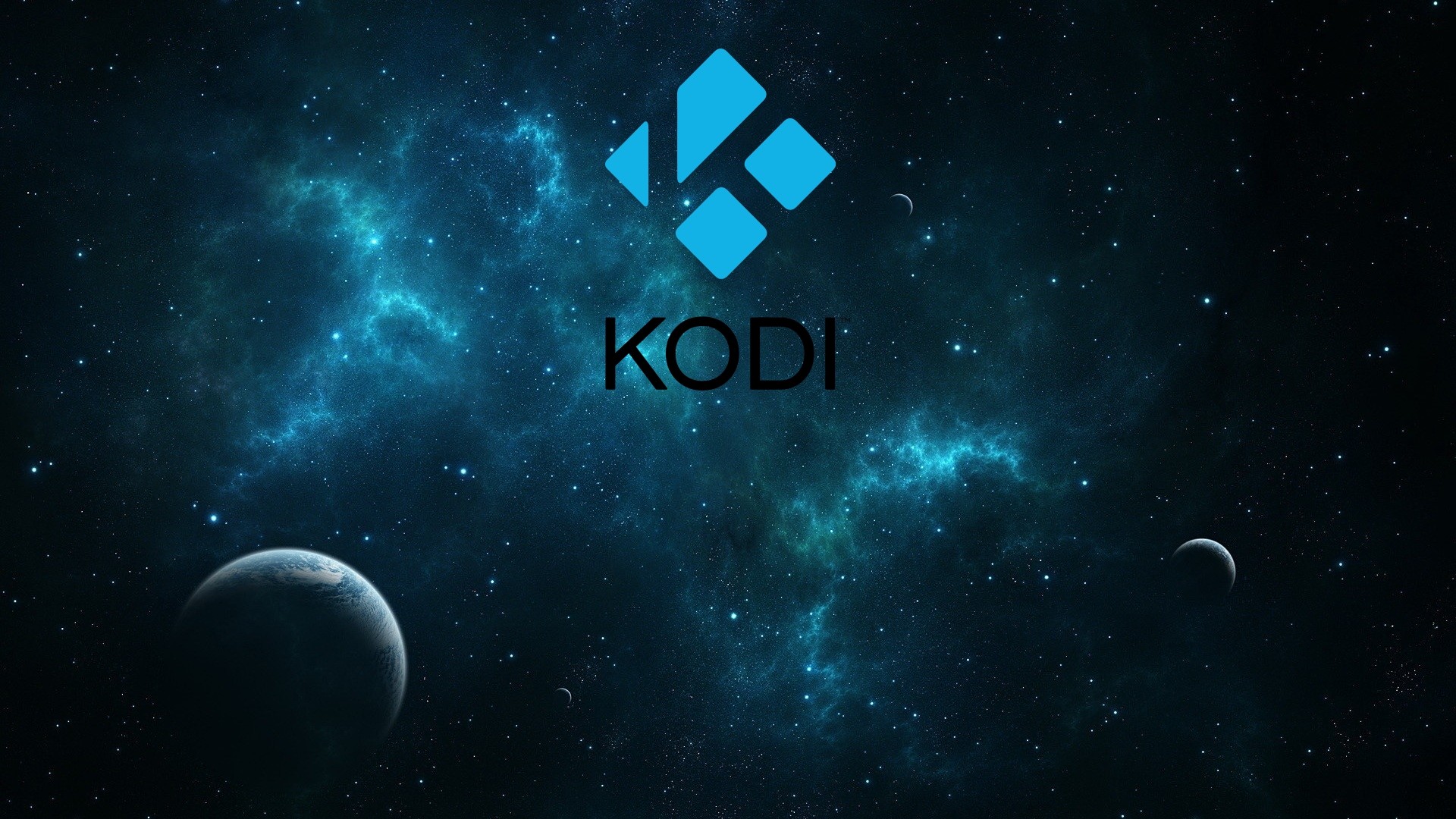 Kodi, Logo, Spazio, Nebulosa, Pianeti, sfondo Windows