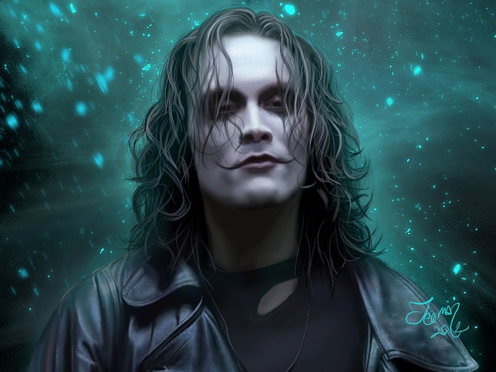 Eric Draven, Brandon Lee, Il corvo, Ritratto, Turchese, Full HD, schermata di blocco iPad