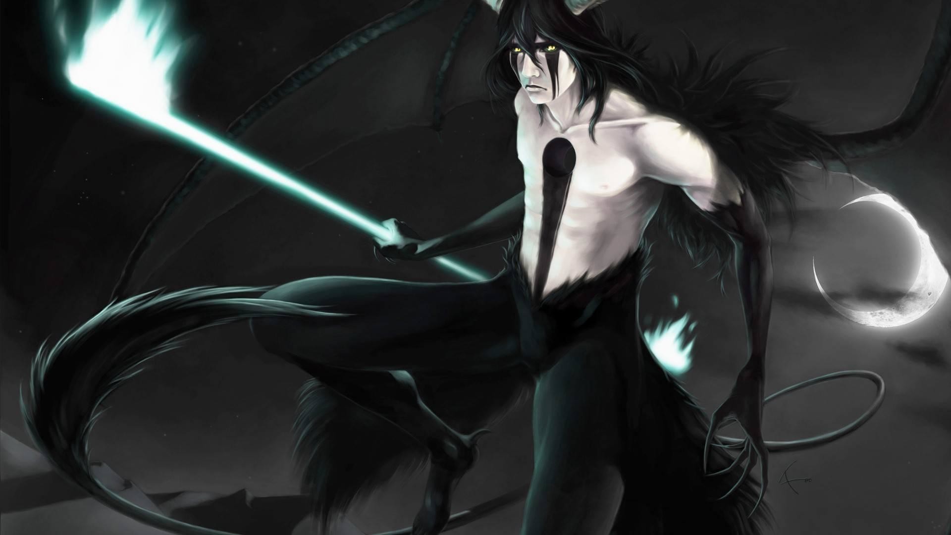 Ulquiorra Cifer, Bleach, Resurrección, Bianco e nero, 1920x1080, wallpaper desktop